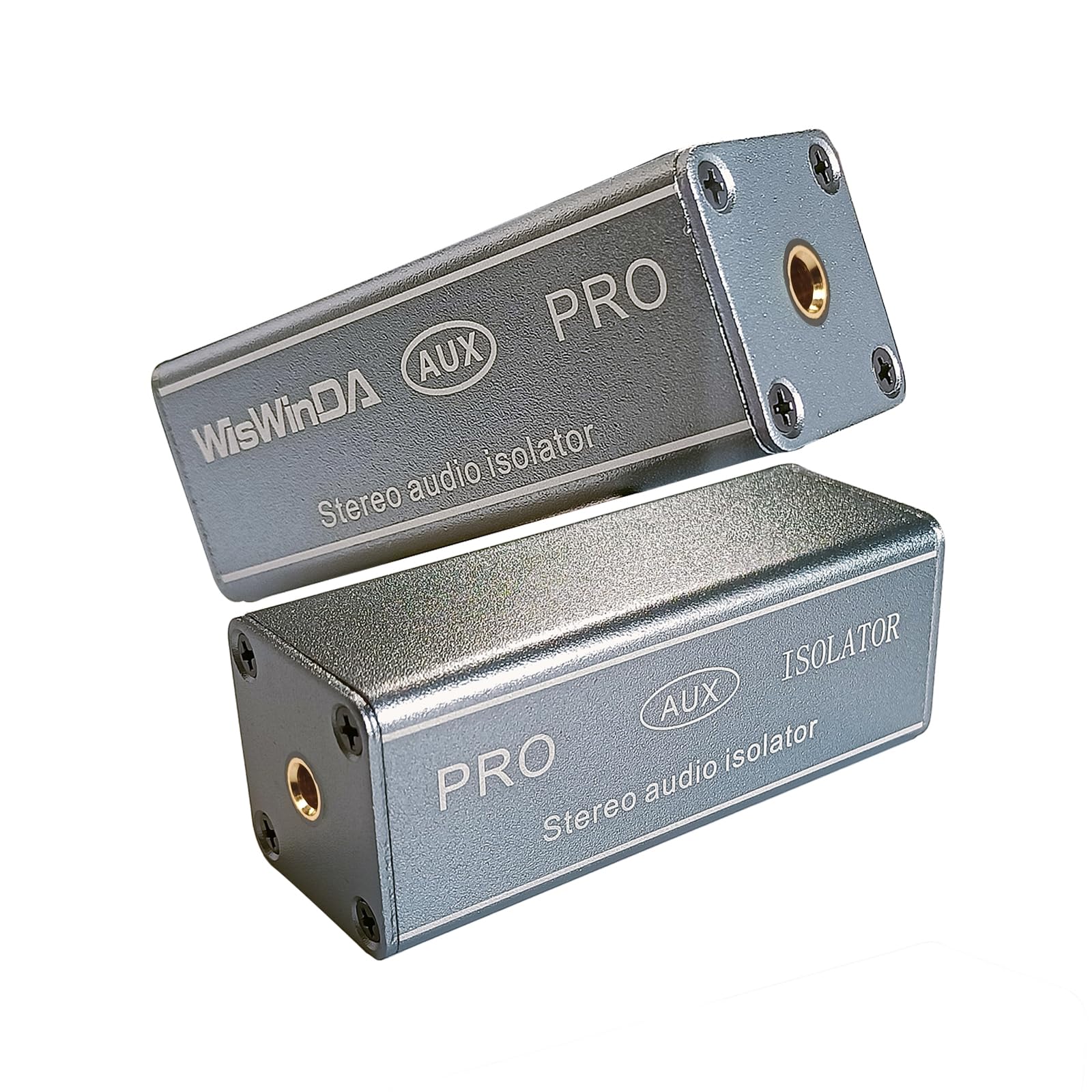 Wiswinda 3.5Mm Pro Ground Loop Noise Isolator Car Noise Filter Hum Eliminator (No Affect Bass) Aluminum Shell Noise Eliminator F