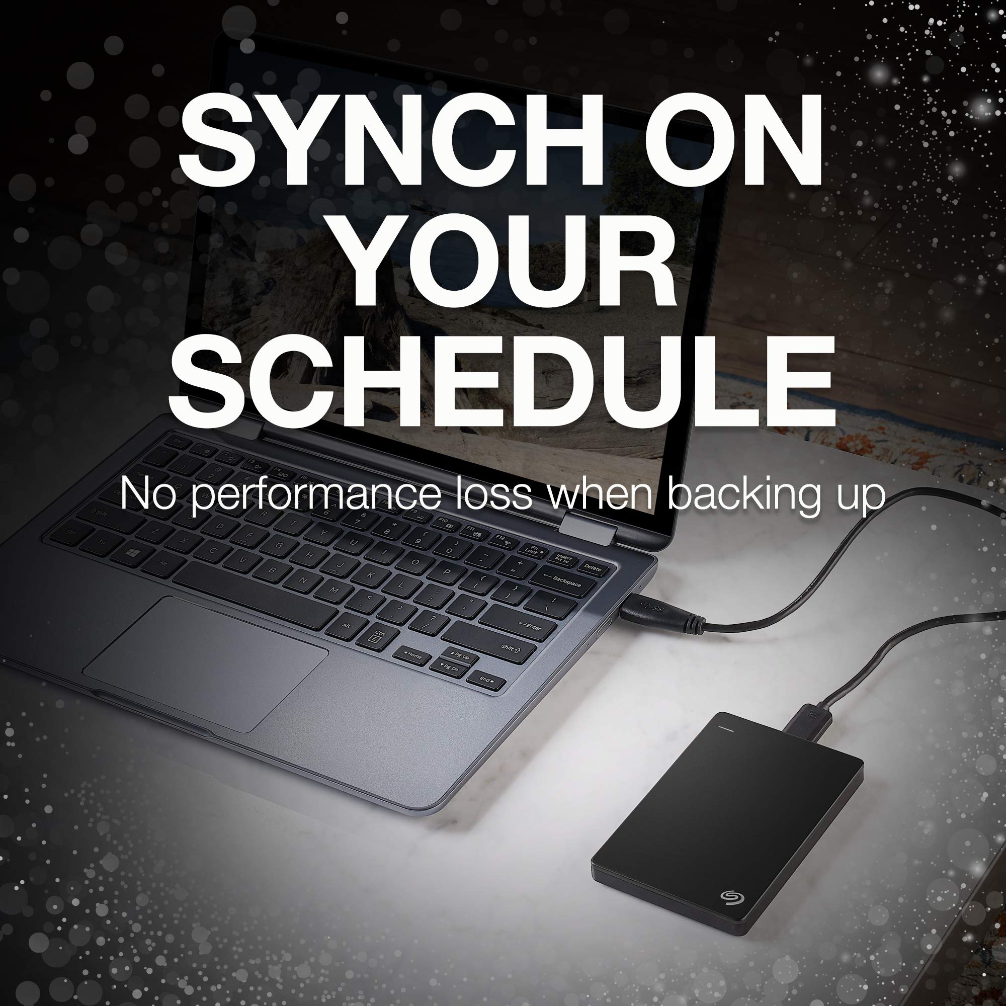 Seagate Backup Plus Slim 1TB External Hard Drive Portable HDD � Black USB 3.0 for PC Laptop and Mac, 2 Months Adobe CC Photography (STDR1000100)