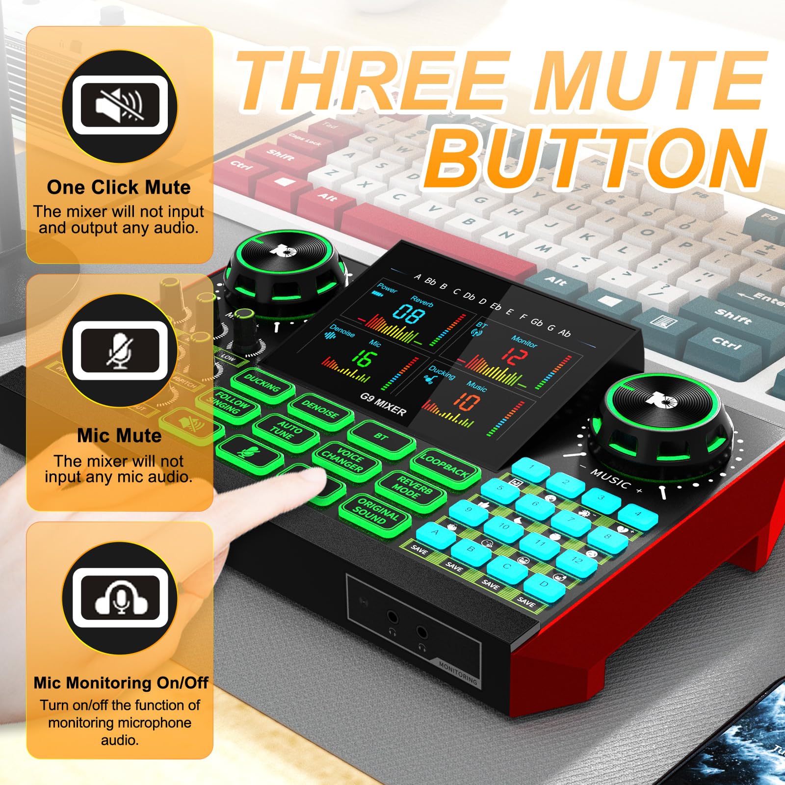 Podcast Equipment Bundle Audio Mixer, Sound Board For Pc/Phone Live Streaming Singing Gaming, Podcast Mixer For 3.5Mm/Xlr Dynami