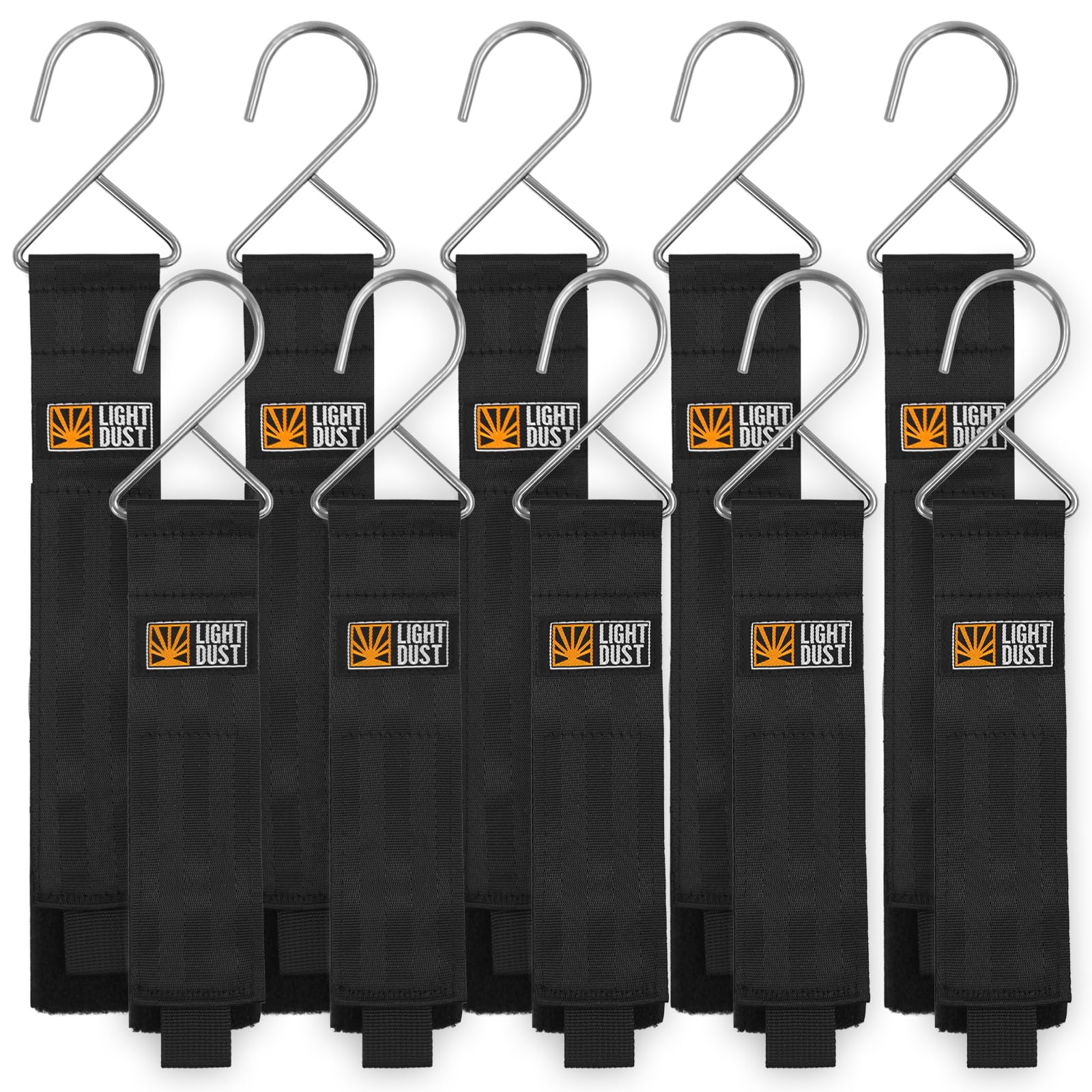 Hanging Extension Cord Holder - Storage Wrap Straps with Metal Hooks 10Pack 15 22 Heavy Duty Garage Organizer Tool Hangers - Gar