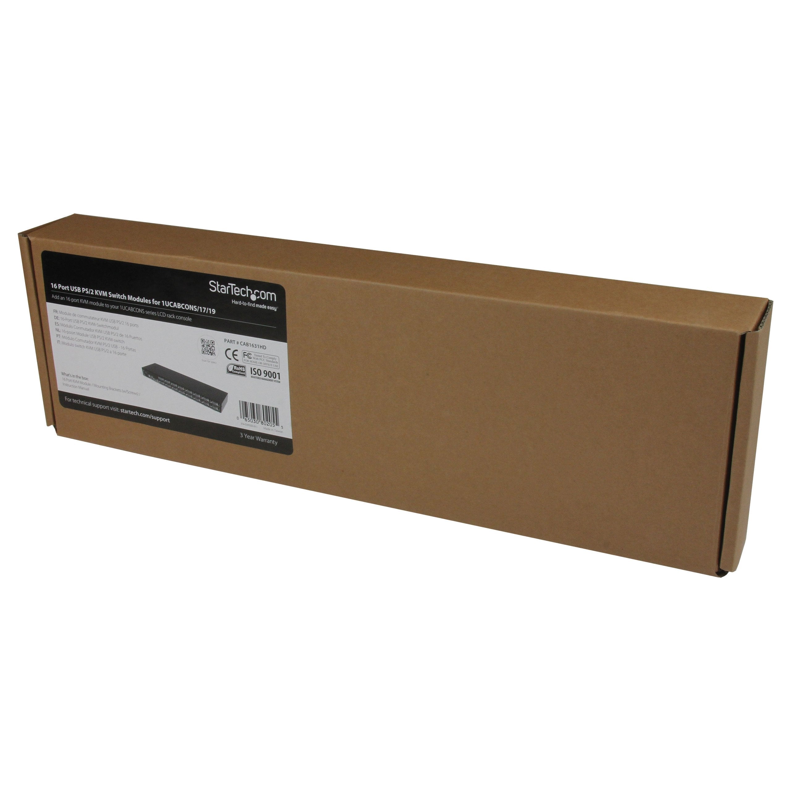 Startech.Com 16 Port Kvm Module For Rack Mount Lcd Consoles With Additional Ps/2 And Vga Console (Cab1631Hd)