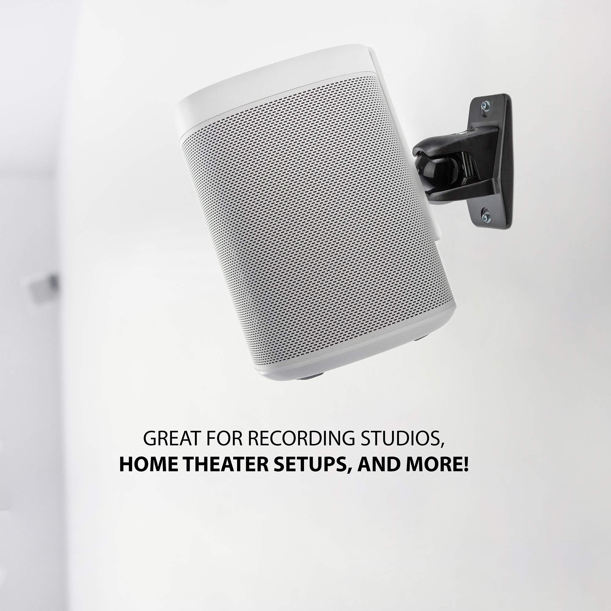 Jumbl Sinsb7B Progrip Ultra Stainless Steel Speaker Wall Mount Bracket Black, Pair Of 2   Thread Size: 1/4 20   Holds Up To 8 Lbs