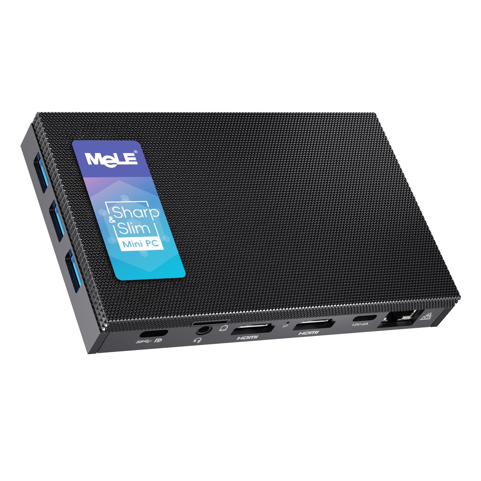 Mele Quieter4C Fanless Mini Pc 12Th Alder Lake N100 (Up To 3.4Ghz, 4C/4T) 8Gb Lpddr4X 256Gb Micro Desktop Computer Win 11 Pro Su