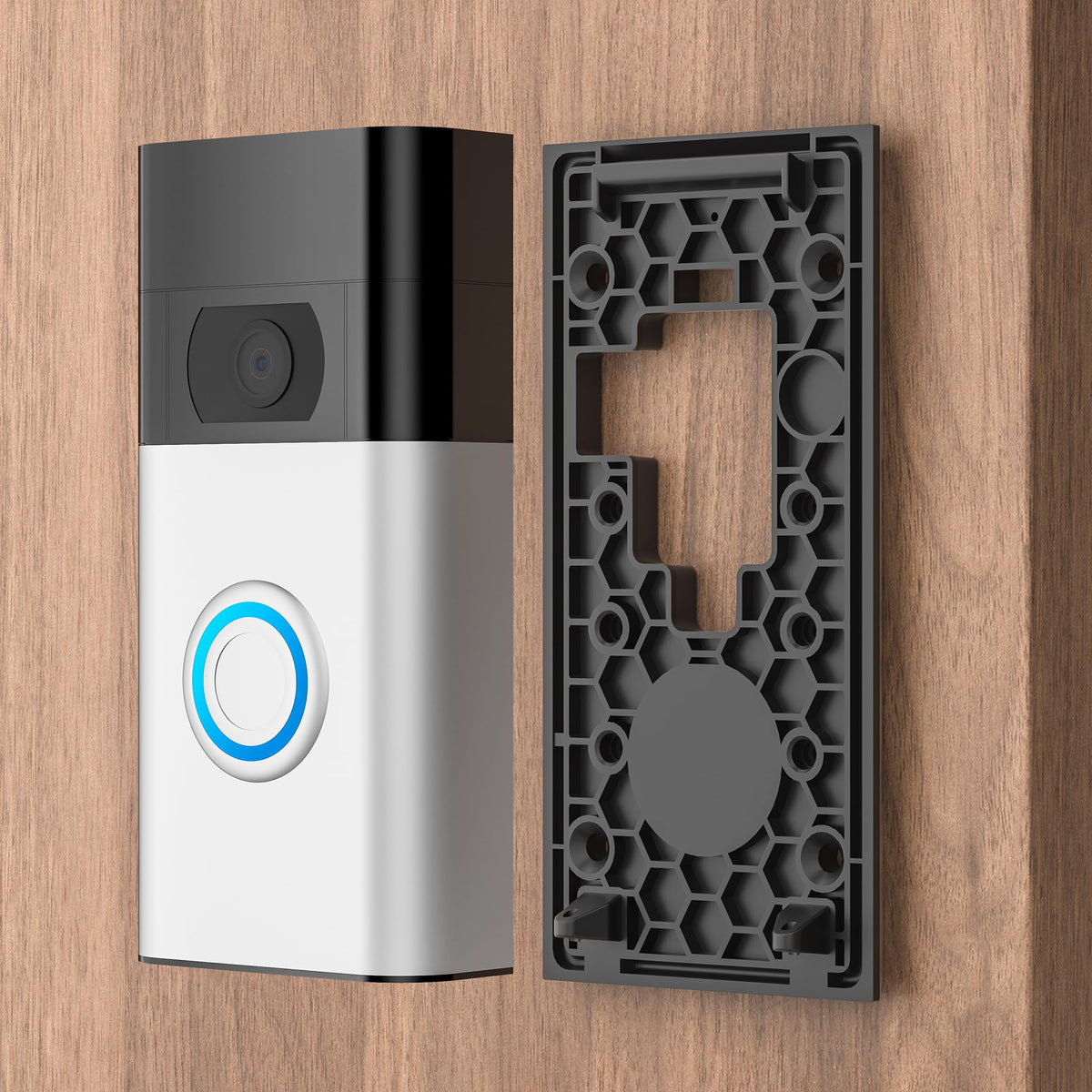 No-Drill Adhesive Doorbell Mount Compatible With Ring Video Doorbell (2Nd Generation - 2020 Release), Door Mounting Holder Brack