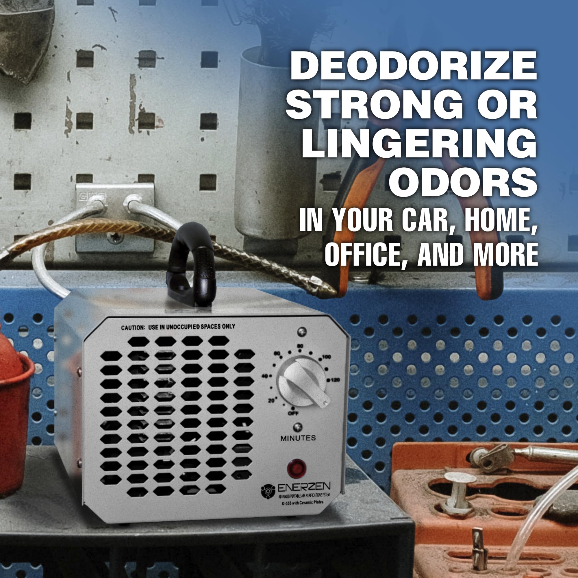 Enerzen O 555 11,000Mg Industrial Ozone Generator O3 Air Purifier Deodorizer, Silver