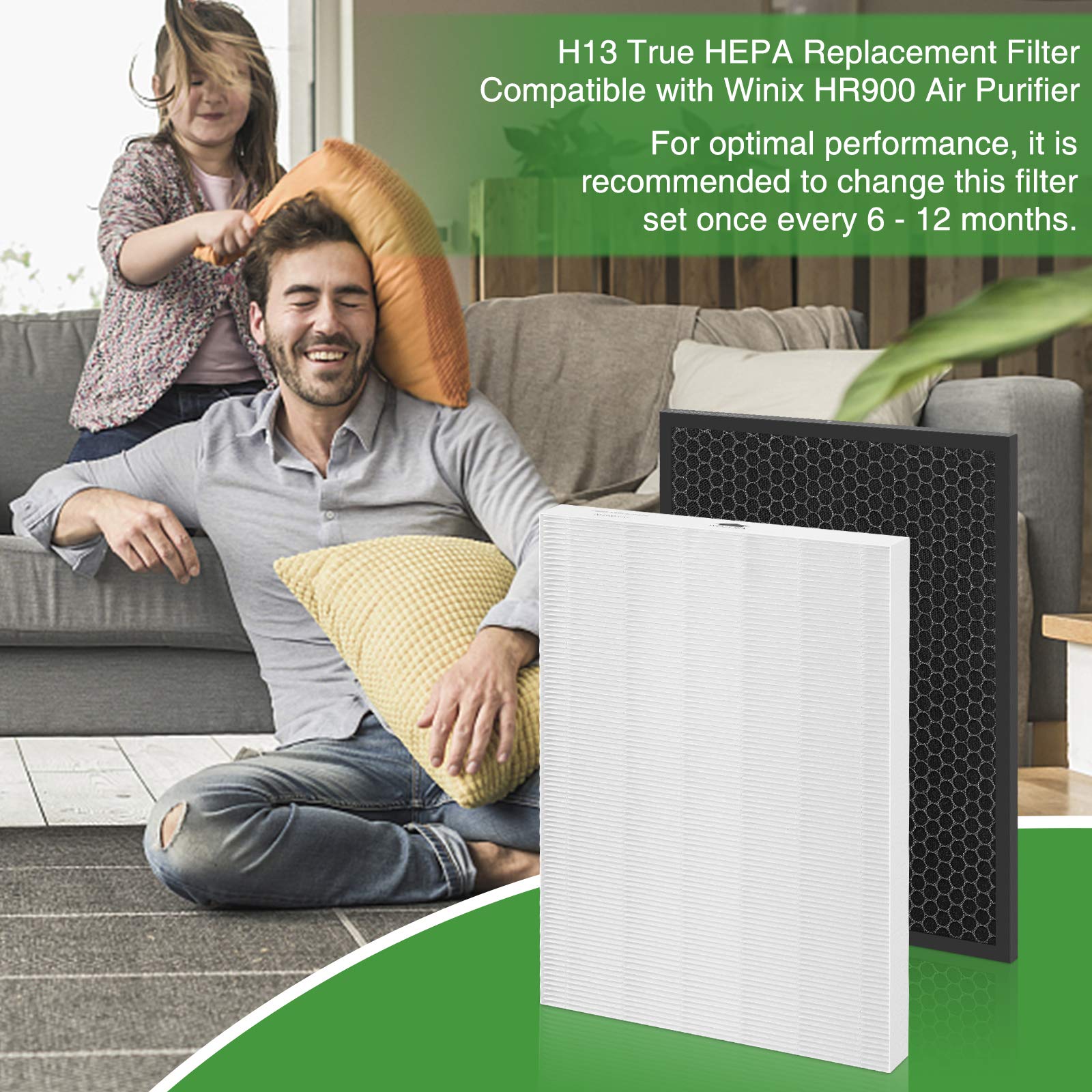 Hr900 Filter Replacement Compatible With Hr900 Ultimate Pet Puri Fier, Replaces Part #1712 0093 00 / Filter T, #1712 0094 00 / F