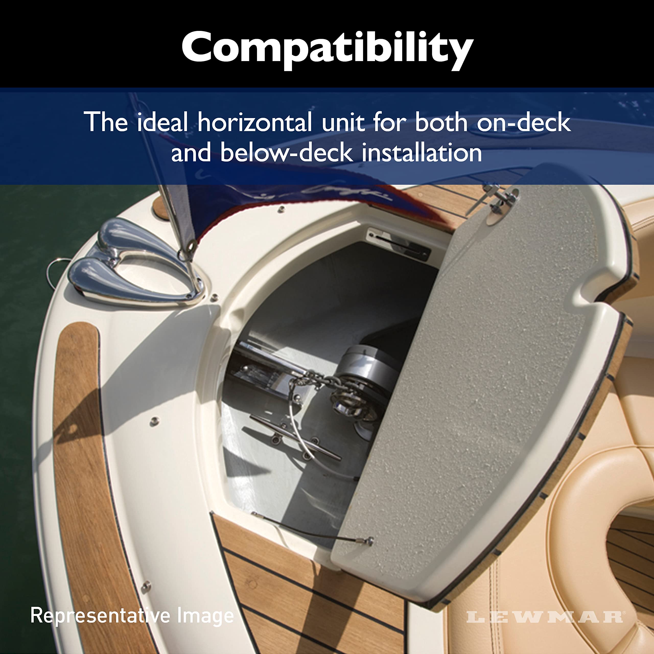Lewmar 12V Pro Series Gypsy With 316 Stainless Steel For Boats 20' 38' With 5/16'' G4 Chain, Max Pull 1,000 Lbs.   2020201170
