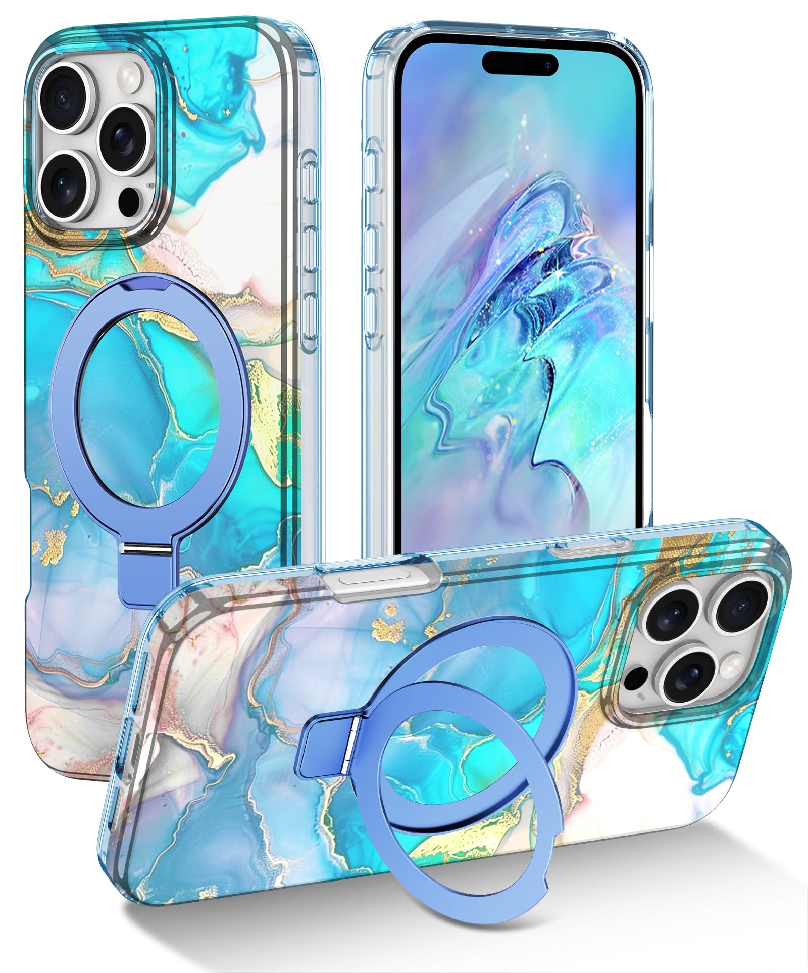 Lamcase For Iphone 16 Pro Case With Magnetic Invisible Ring Stand [Compatible With Magsafe], Full Body Rugged Slim Women Men Gir