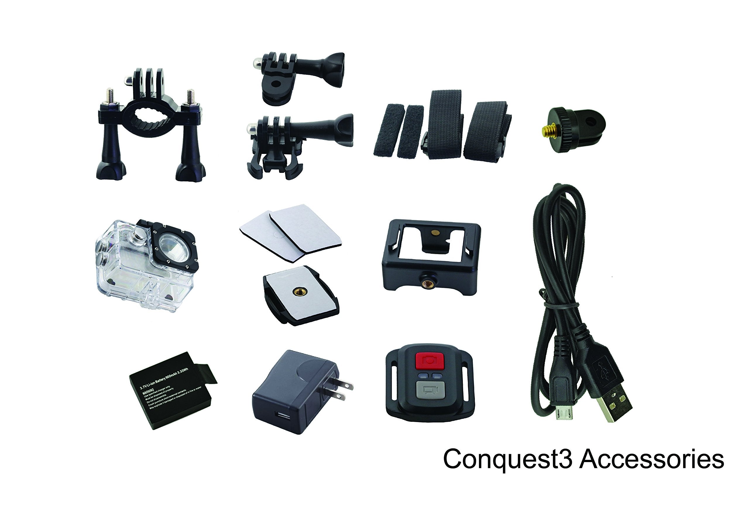 Coleman Cx14Wp Conquest3 4K Ultra Hd Action Camera With Waterproof Housing & Mounts, Black