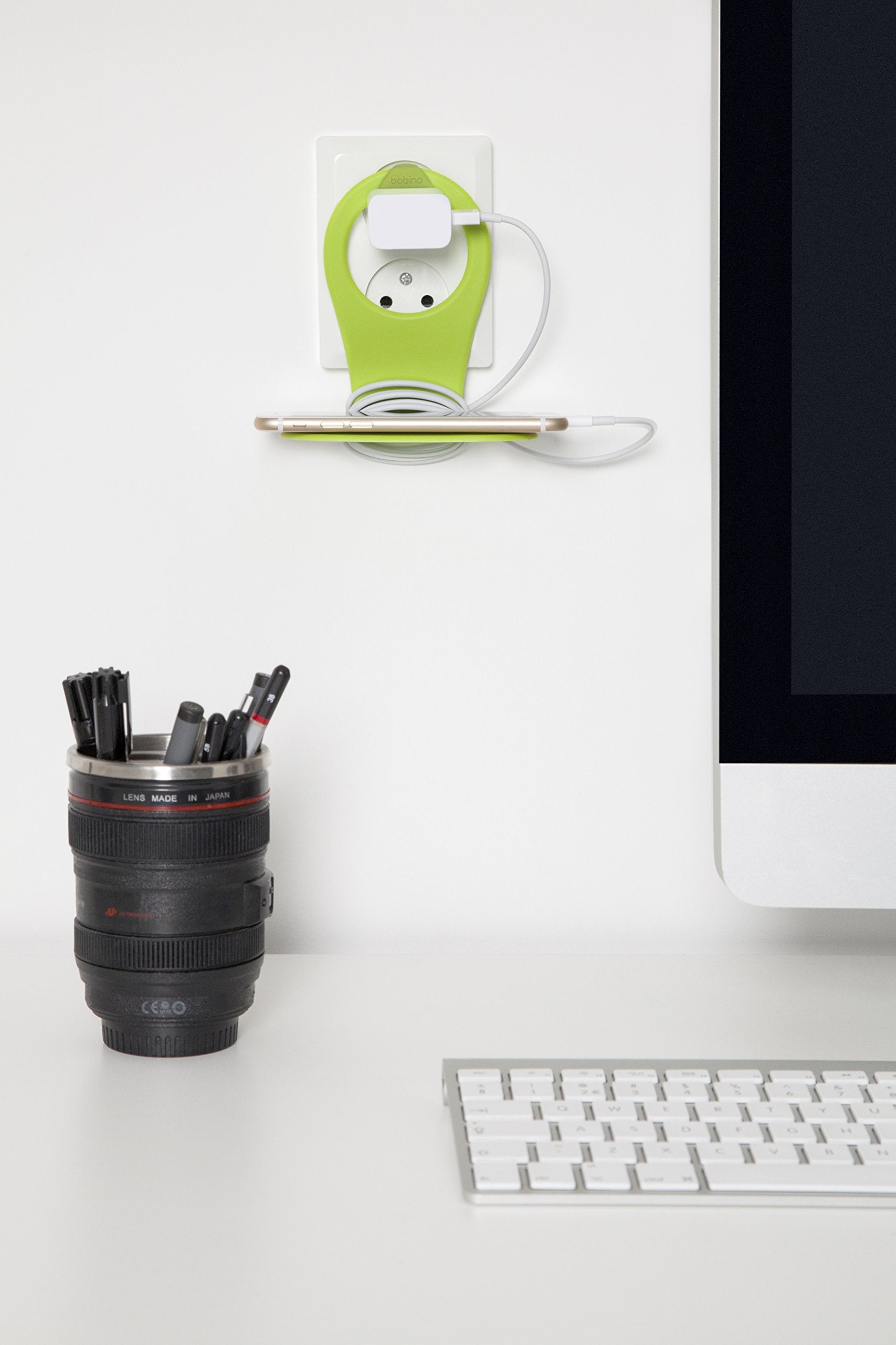 Bobino Phone Holder   Black   Stylish Minimalist Charging Shelf