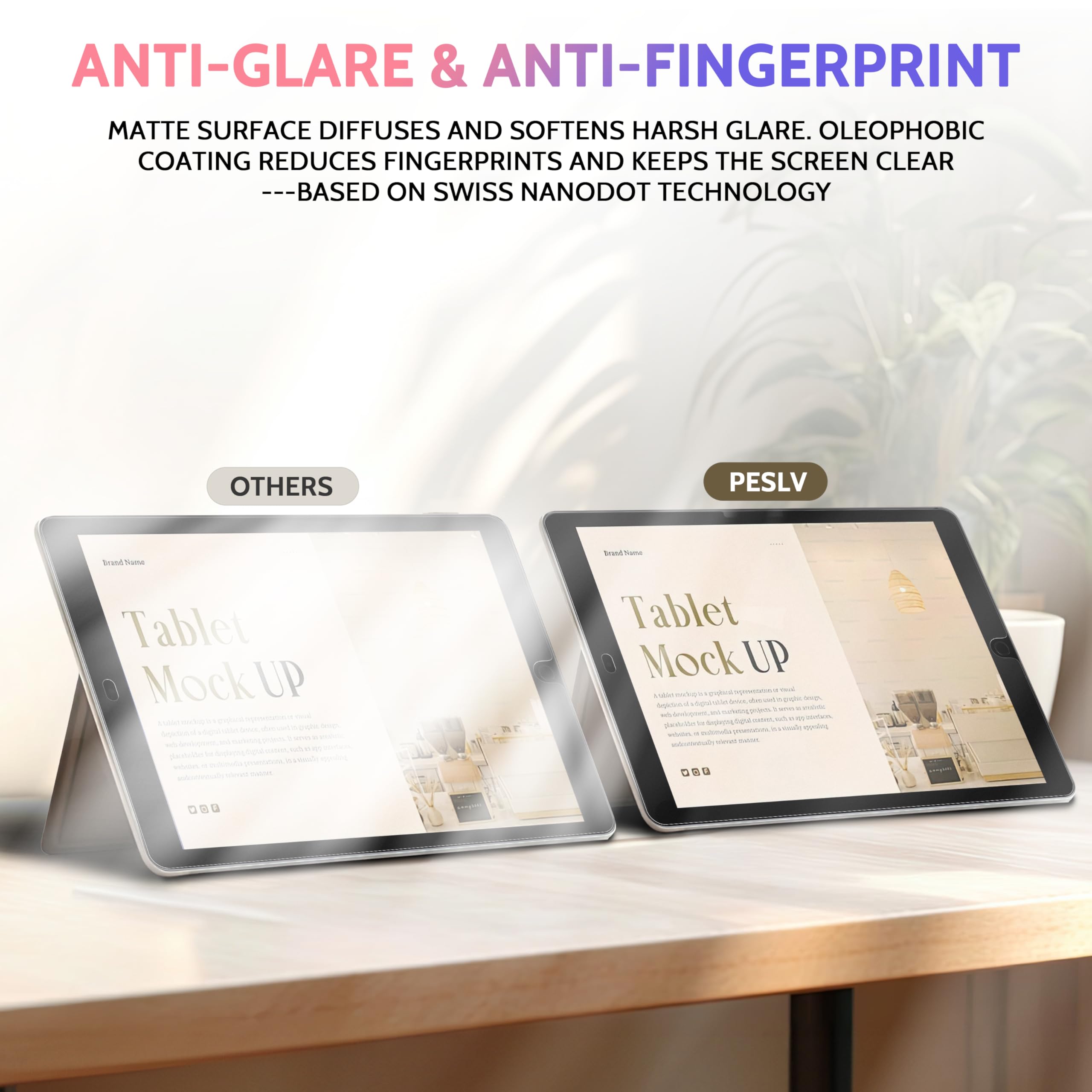 Peslv Matte Anti Glare Screen Protector for iPad 9th/8th/7th (10.2-Inch) - Blue Light Filter, Paper Feel for Drawing & Writing