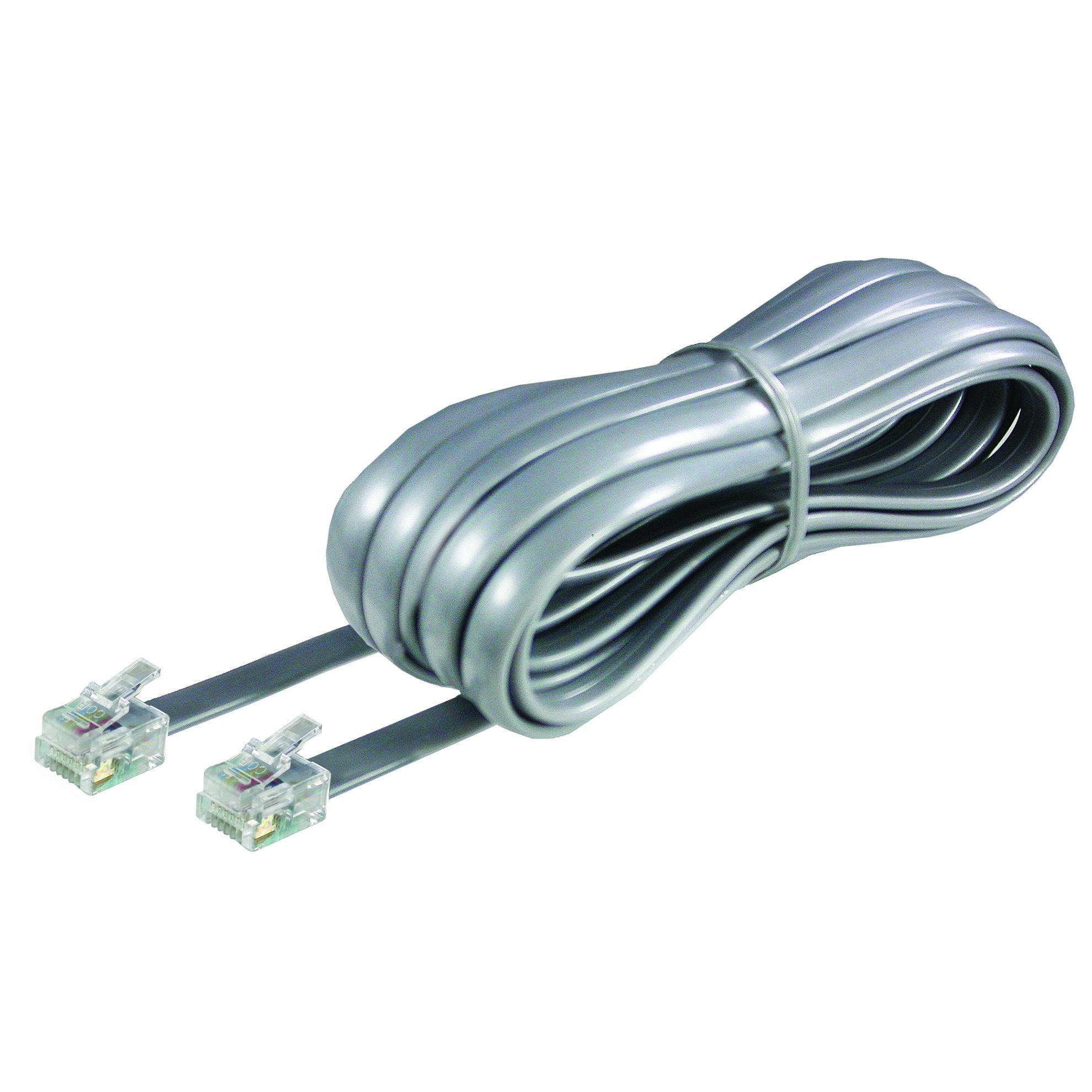 Softalk Phone Line Cord 15 Feet Silver Landline Telephone Accessory (46615)