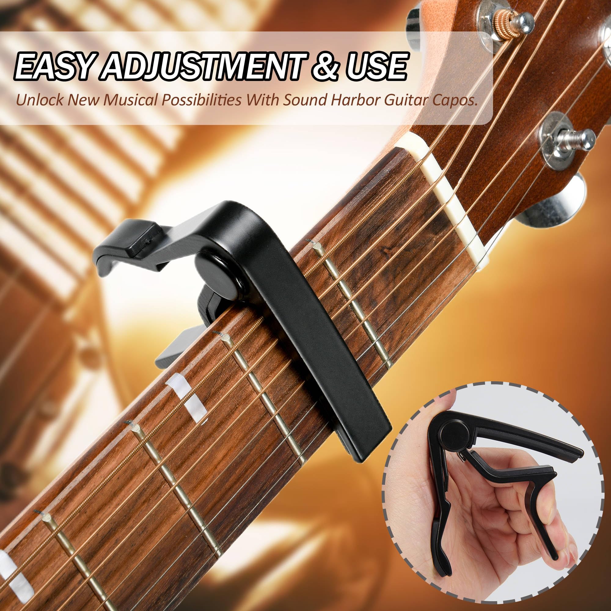 Capo,Guitar Capo For Acoustic Electric Guitar (4 Pack Black)