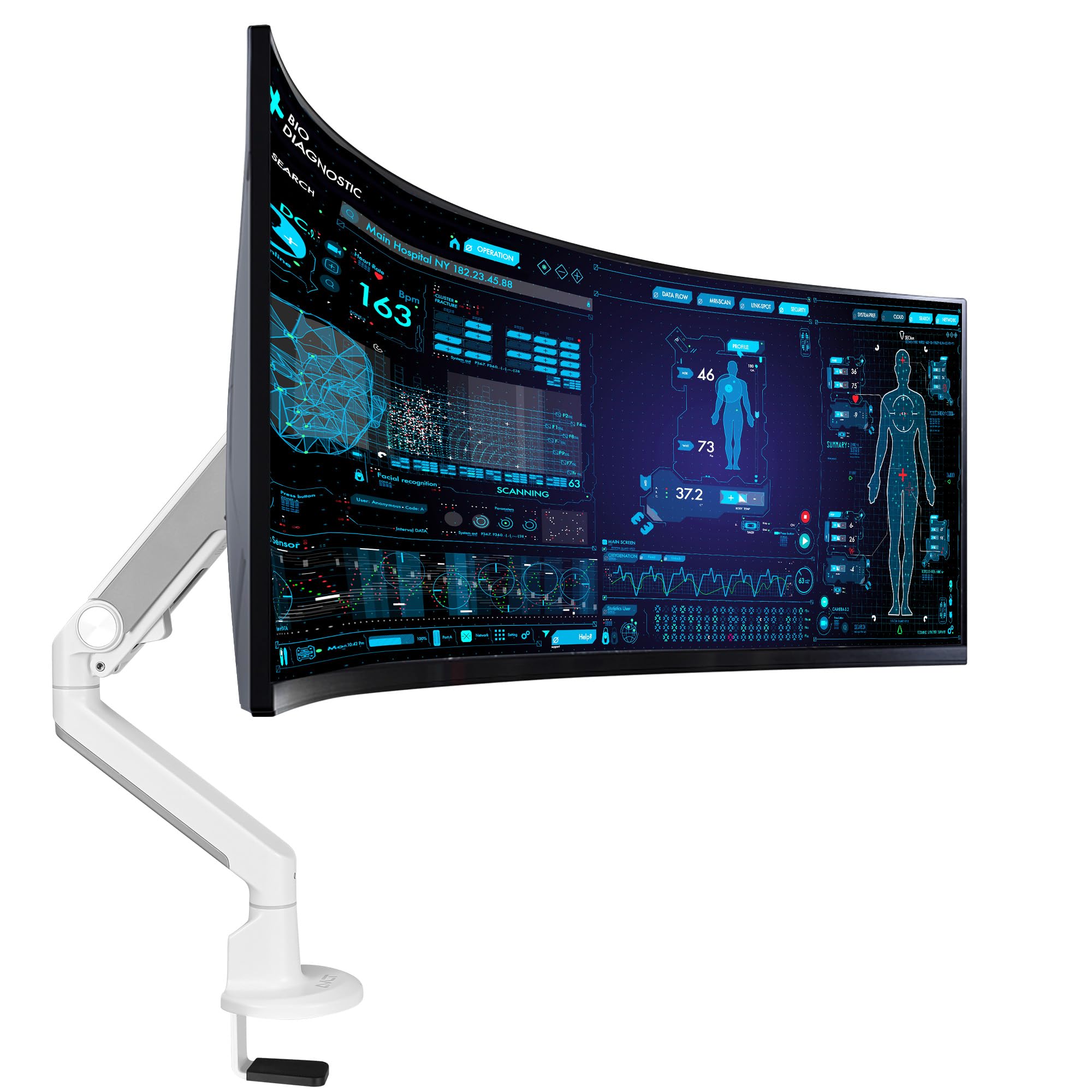 Avlt Single 13'' 38'' Monitor Arm Desk Mount Fits One Flat/Curved/Ultrawide Monitor Full Motion Height Swivel Tilt Rotation Adju