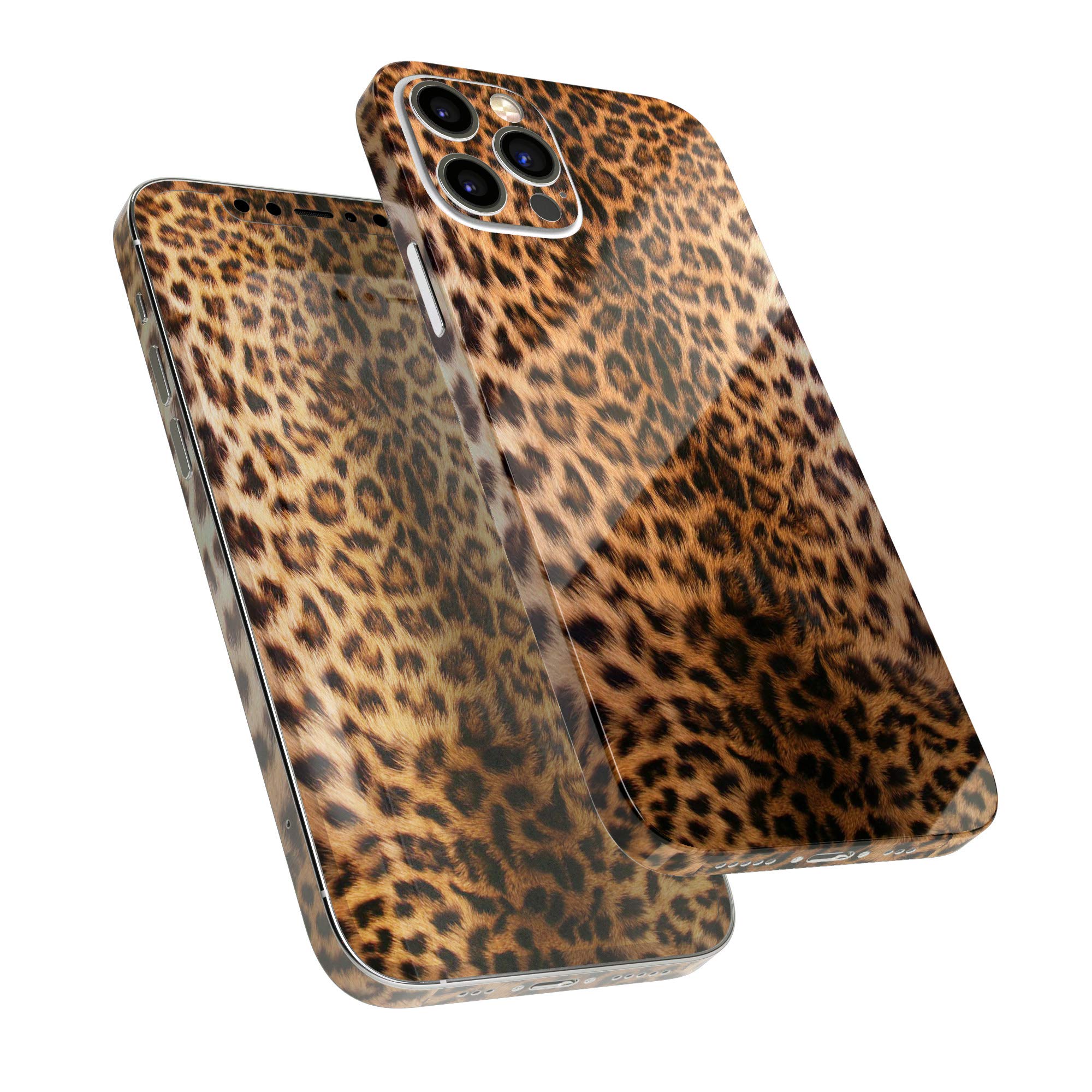 Design Skinz Full Body Skin Decal Wrap Kit Compatible With Iphone 11 Pro Max (Screen Trim & Back Skin)   Mirrored Leopard Hide