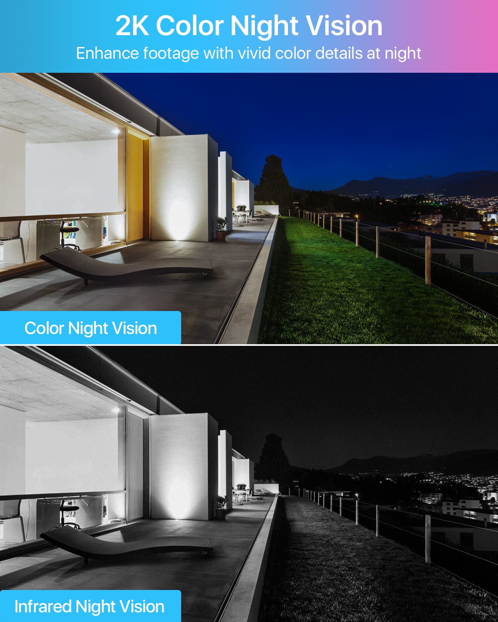 Zosi 2K Wifi Pan/Tilt Security Camera, 3Mp Plug In Outdoor Home Pt Camera, Auto Track Human, 2 Way Audio, Smart Motion Detection