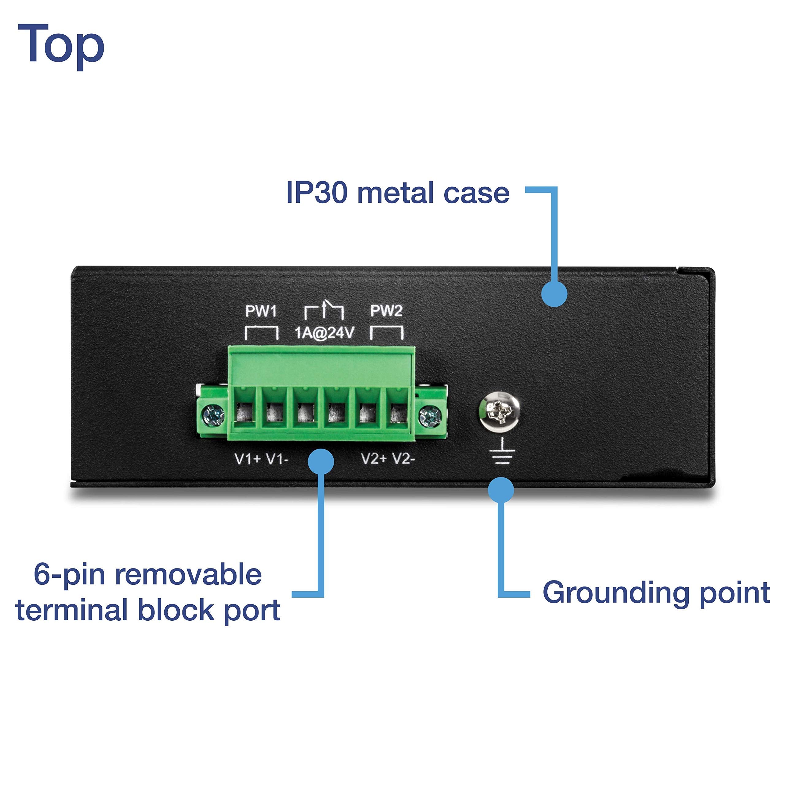 Trendnet 8-Port Industrial Fast Ethernet Din-Rail Switch, Ti-E80, 8 X Fast Ethernet Ports, Ip50 Rated, Extreme Temperature Opera