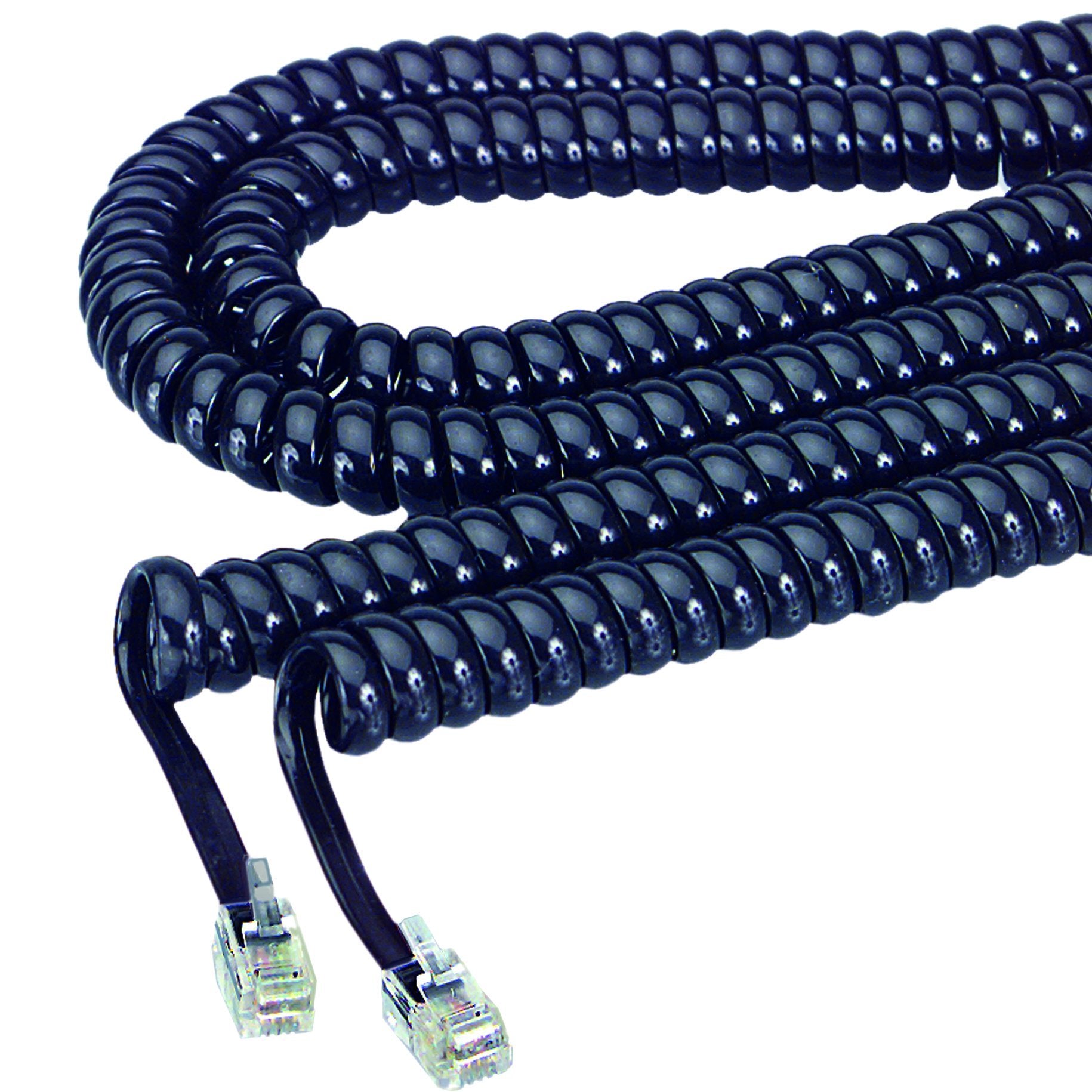 Softalk 48102 Phone Coil Cord 12 Feet Black Landline Telephone Accessory