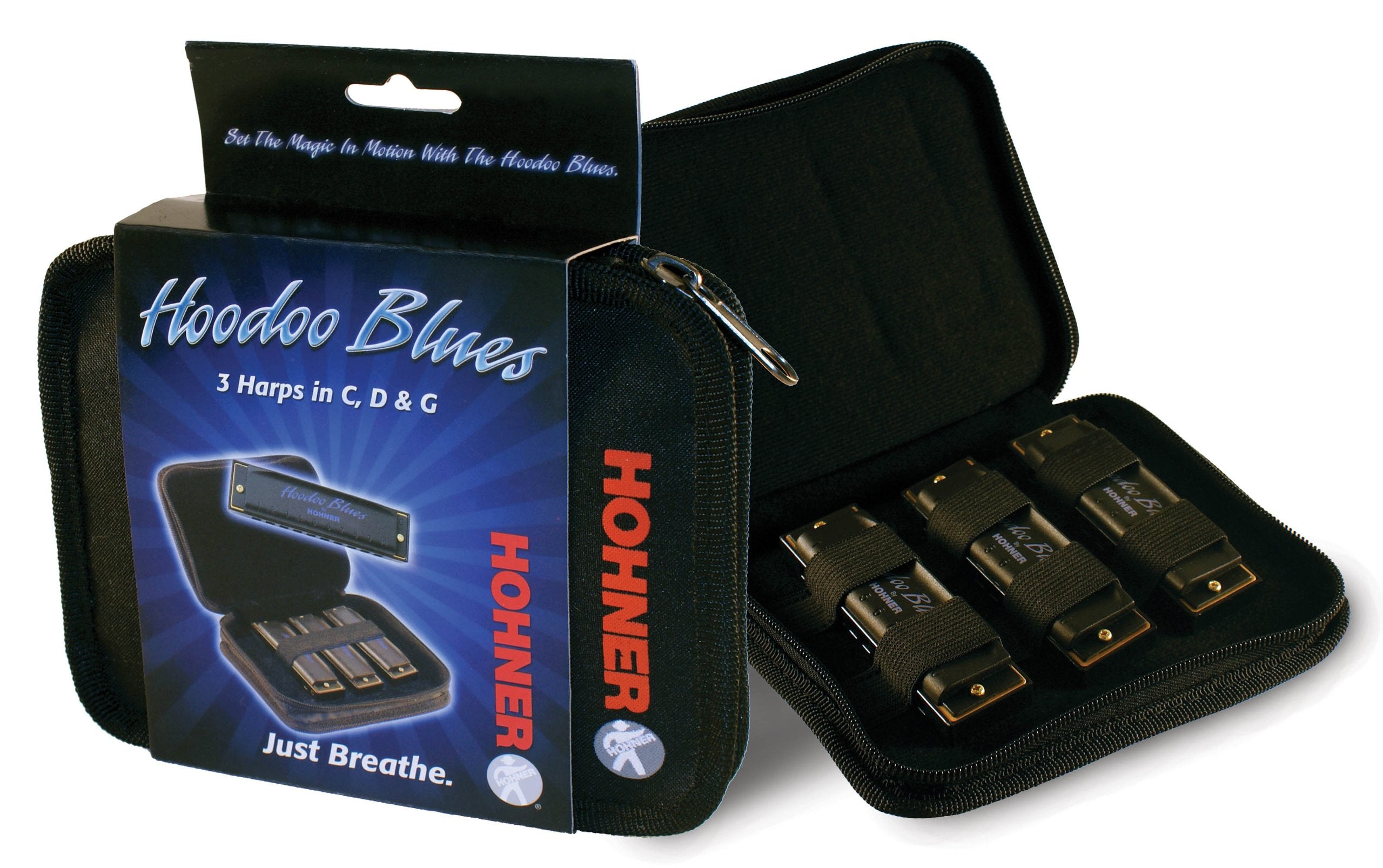 Hohner Hoodoo Blues Harmonica 3 Pack With Case