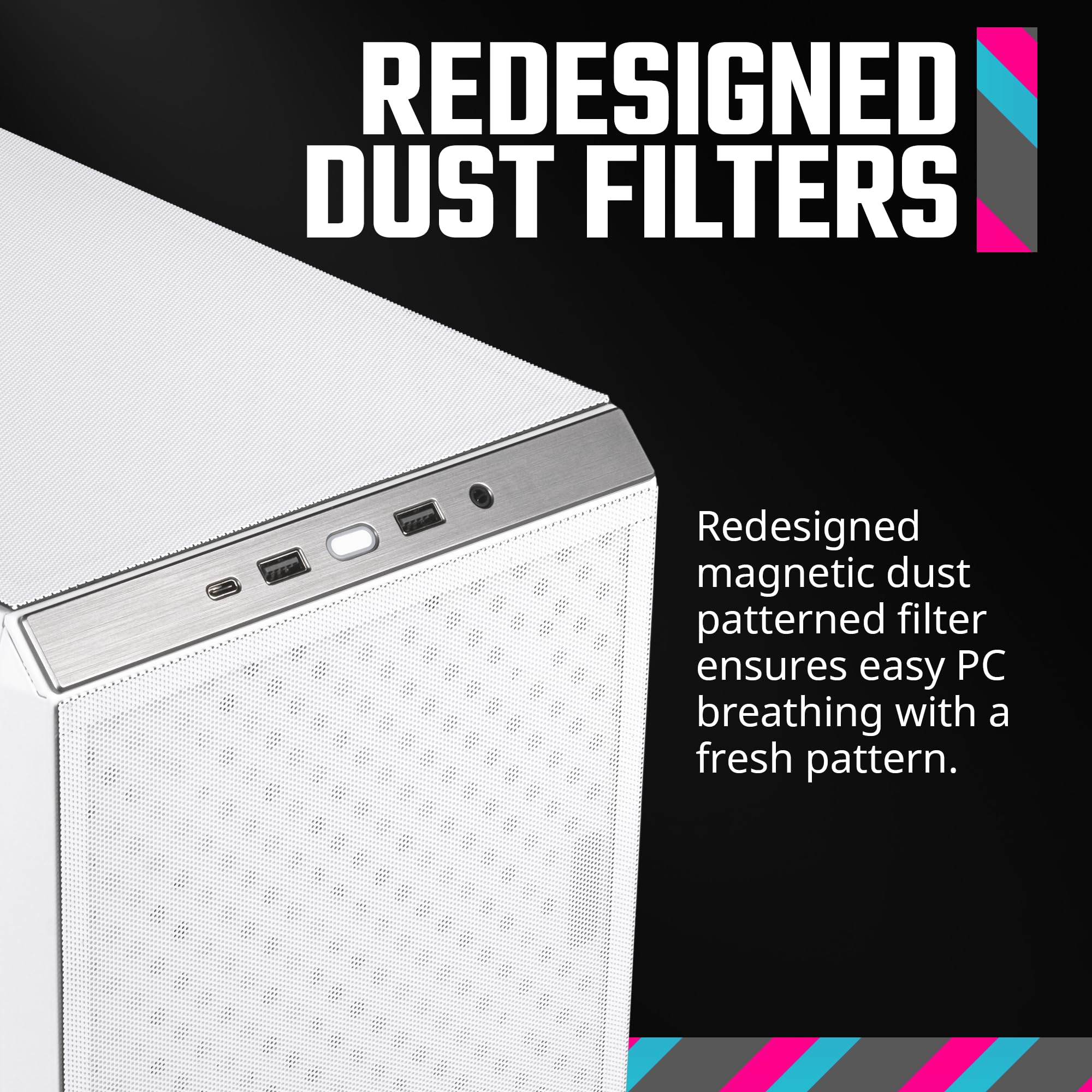 Cooler Master Q300L V2 White Micro Atx Tower, Magnetic Patterned Dust Filter, Usb 3.2 Gen 2X2 (20Gb), Tempered Glass, Cpu Cooler