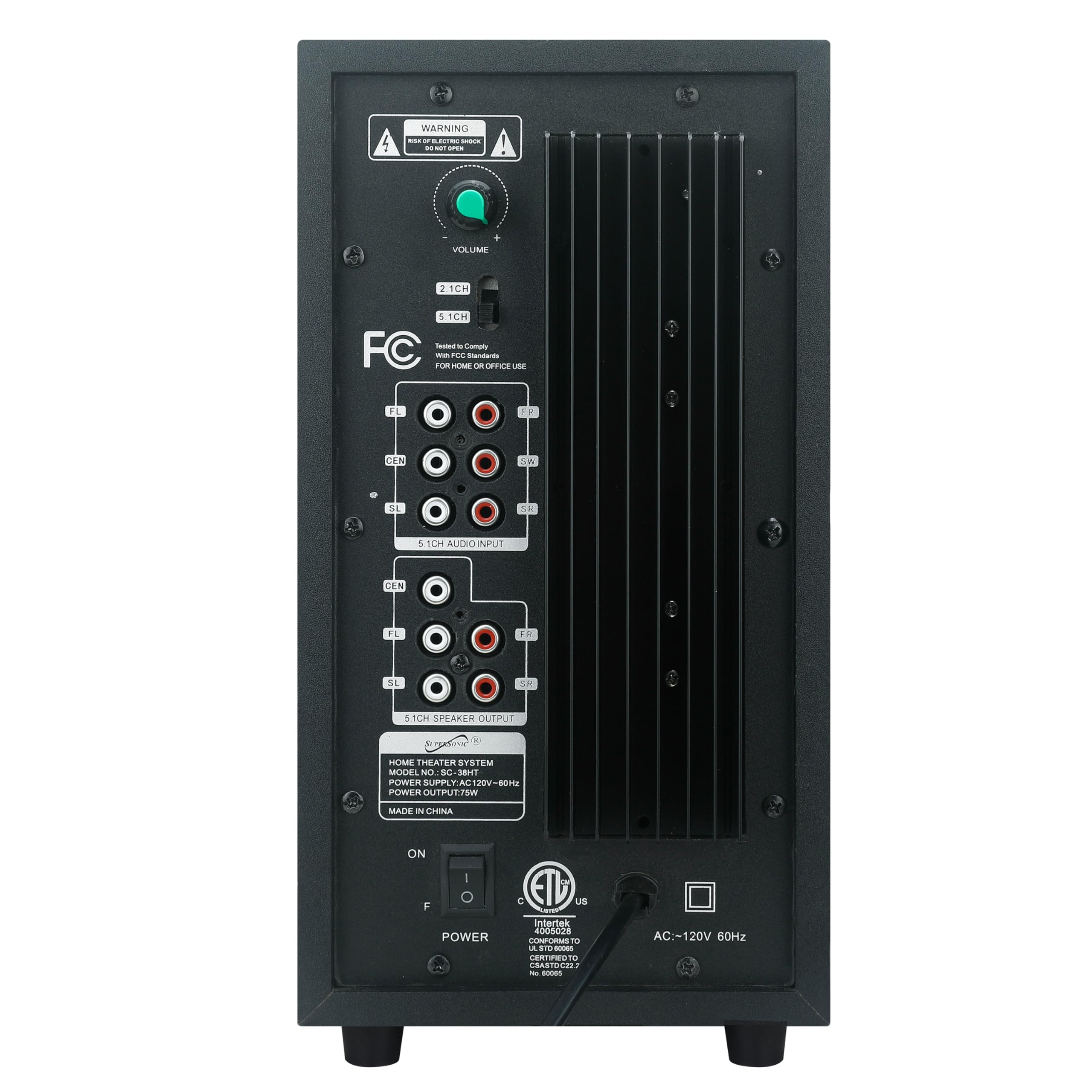 Supersonic 5.1 Channel Dvd Home Theater System With Usb Input & Karaoke Function, Home Theater Systems   Black (Sc 38Ht)