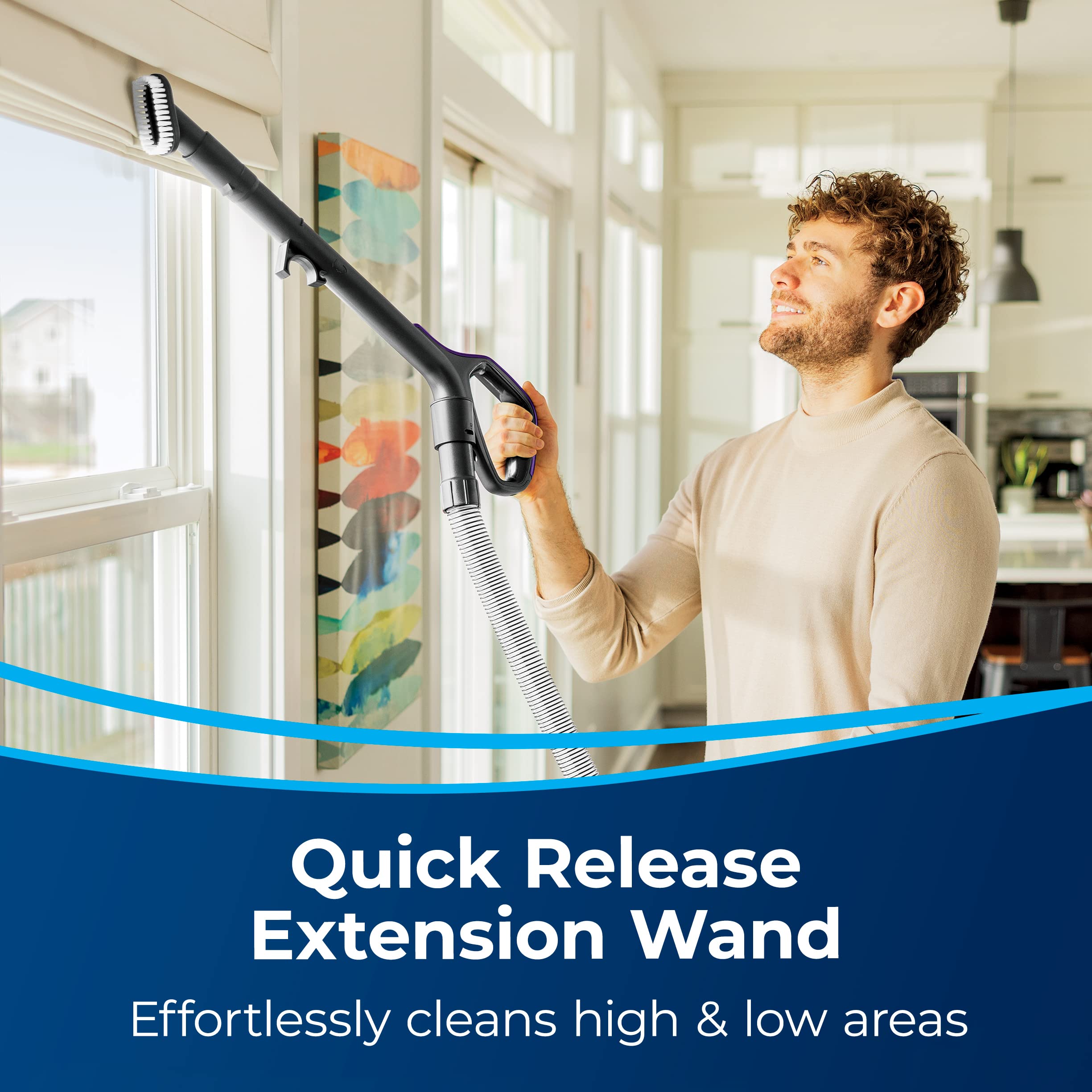 Bissell Cleanview Compact Turbo Upright Vacuum With Quick Release Wand, Full Size Power, Compact Size For Apartments & Dorms, 3437F