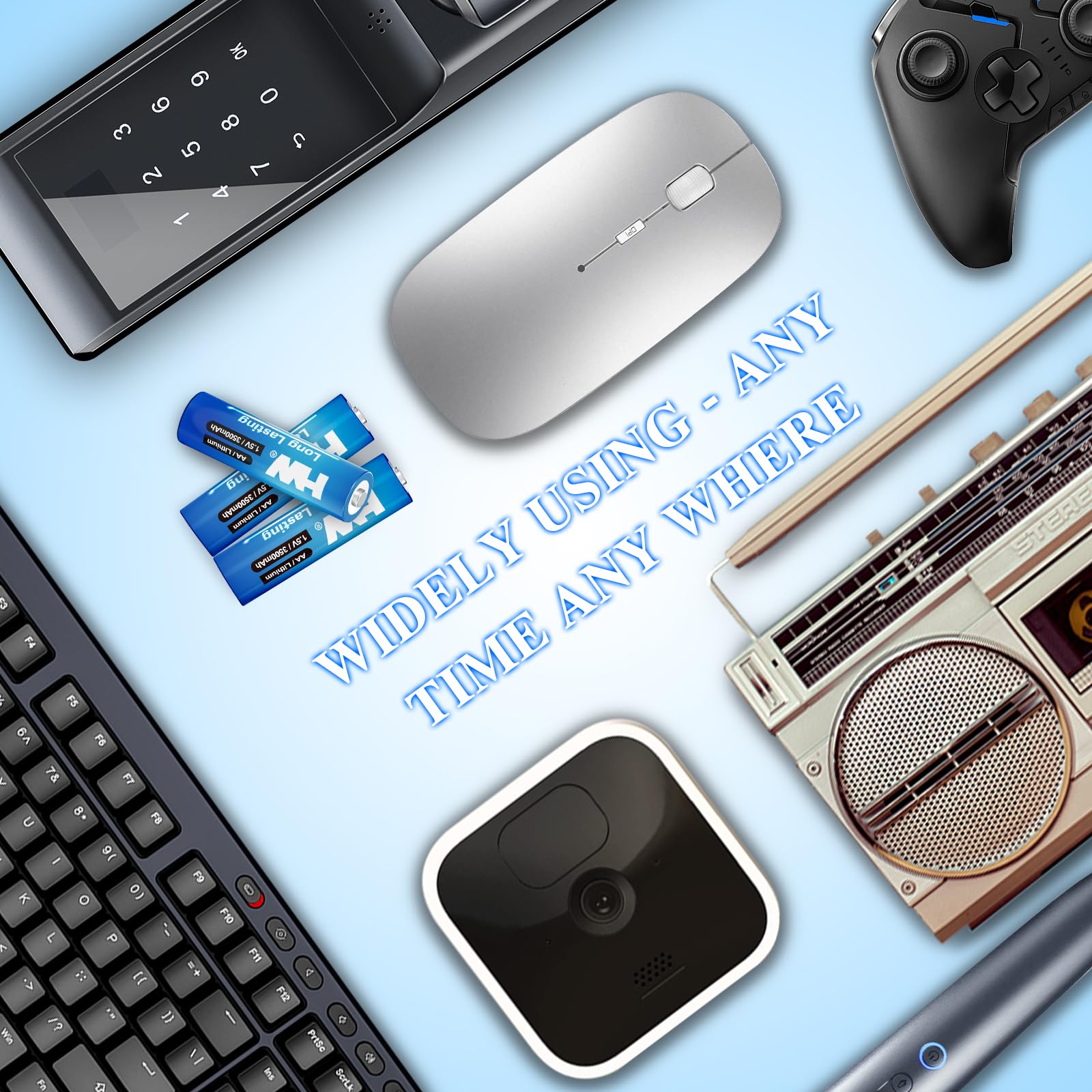 Hw Lithium Aa Batteries 24 Pack, High Capacity 3500Mah, Non-Rechargeable Long Lasting Double A Batteries 1.5V Constant Volt, Lit