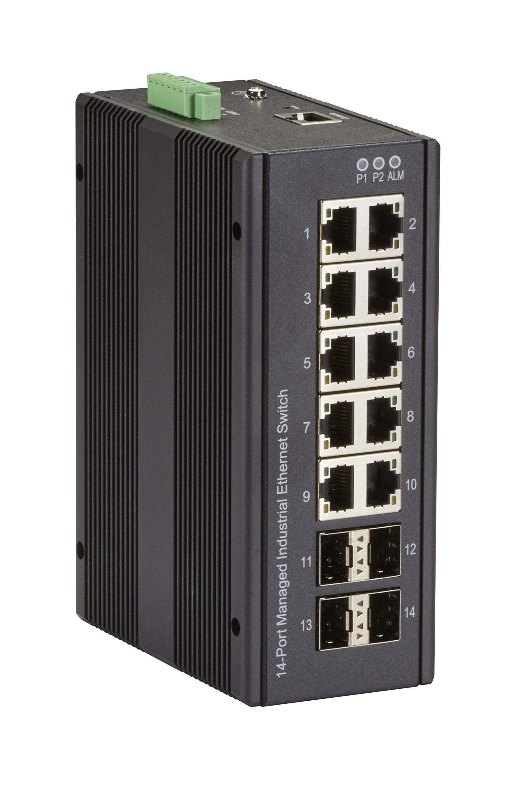 Black Box 14 Port Industrial Gigabit Ethernet Switch, Managed, Extreme Temp.
