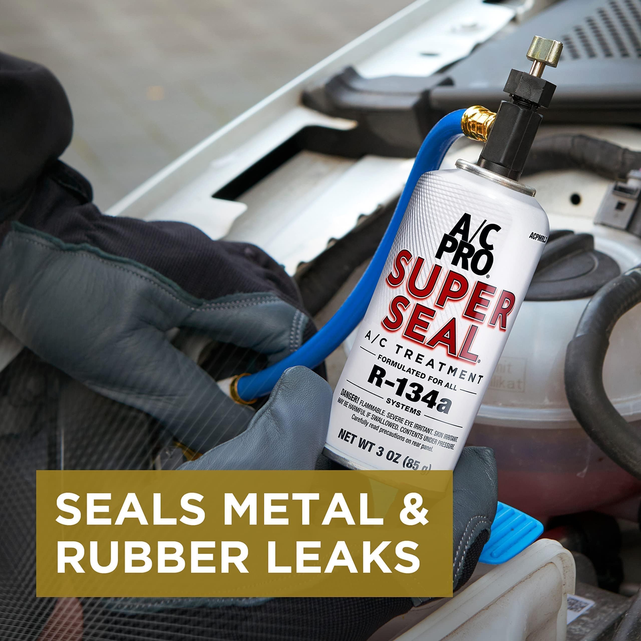 Ac Pro Car Air Conditioner R134A Refrigerant Stop Leak Kit, For Rubber And Metal Leaks In O Rings And Hoses, 3 Oz, Acpmrl3