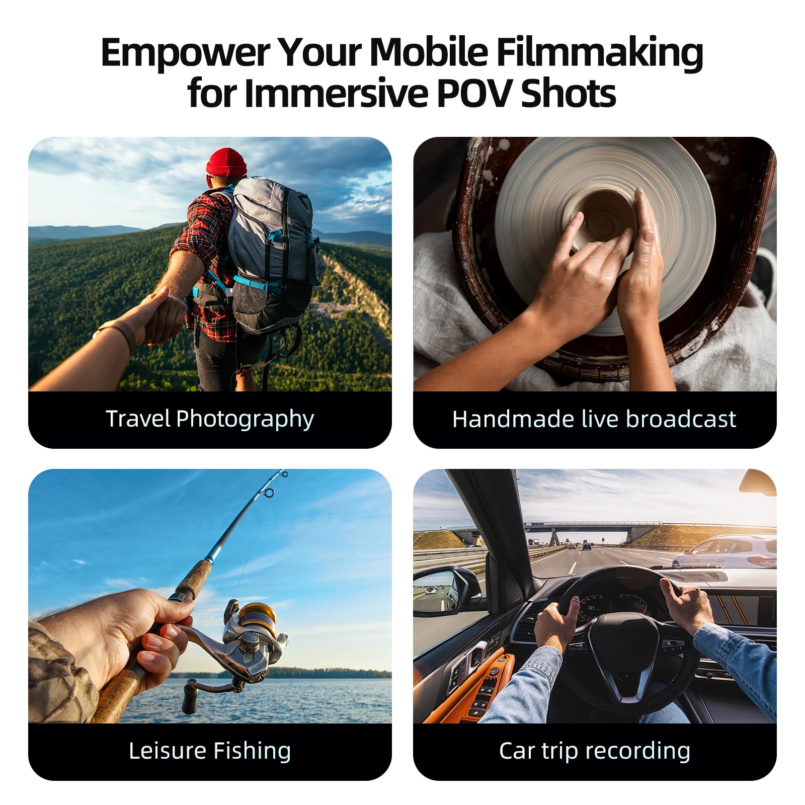 Telesin� Magnetic Neck Mount For Phones, Neck Cell Phone Holder Pov/Vlog Selfie Mount Hand Free Phone Neck Holder Chest Stand Strap Video Recording For Iphone 16 15 14 13 12 Seires Android Phones Gray