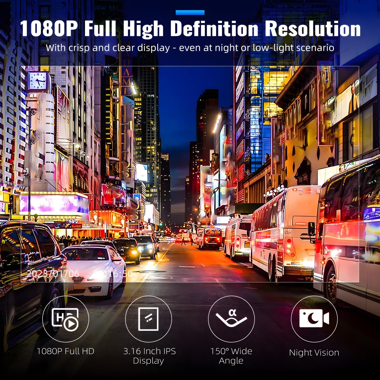 Camecho Dual Dash Cam 1080P Front And Inside Dash Camera For Cars 2 Channel Dashcam, 3.16' Ips Screen, Ir Night Vision, Loop Recording, 24Hr Parking Mode, Car Camera With 32Gb Tf Card Driving Recorder