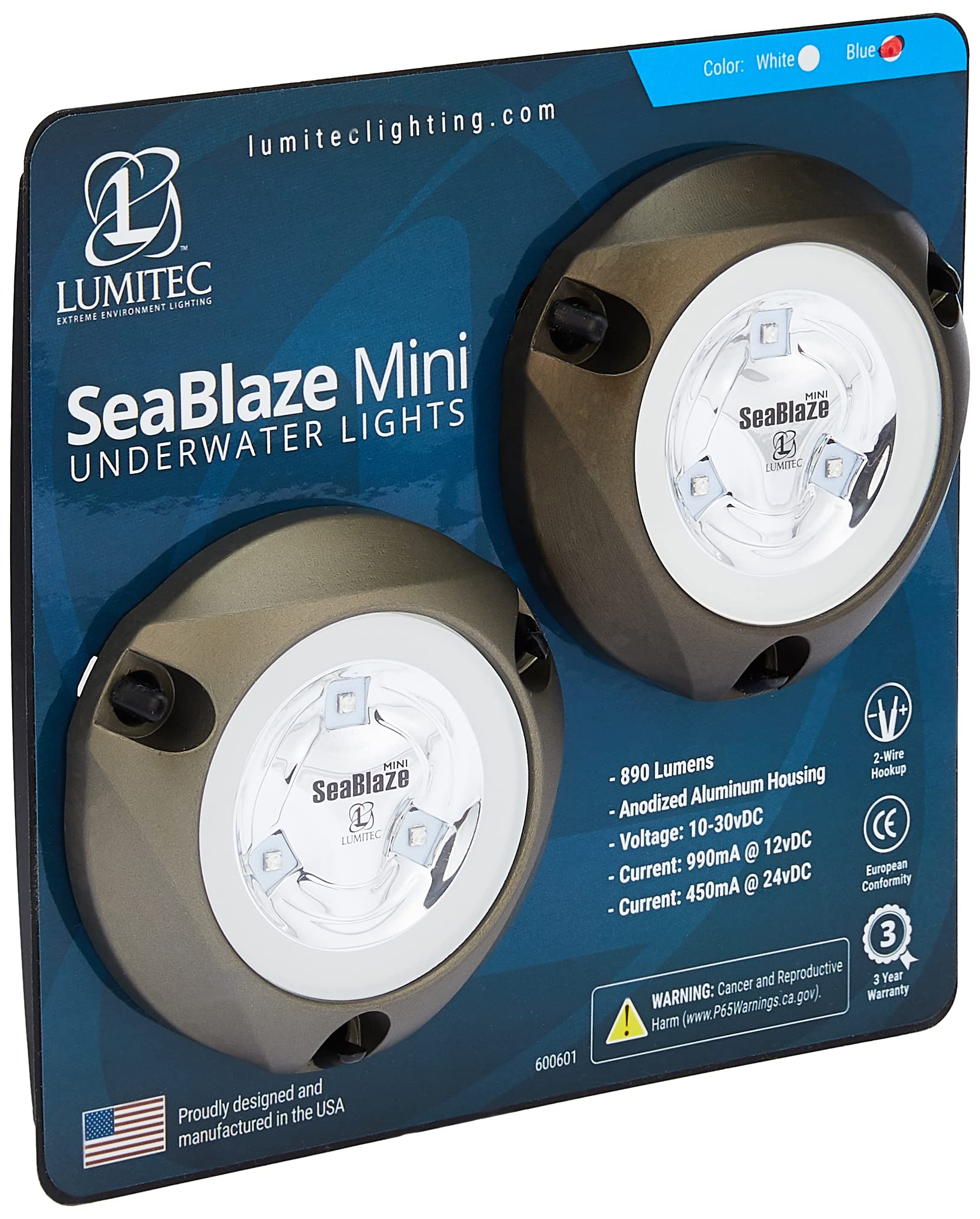 Lumitec 101246, Seablaze Mini Underwater Led Boat Lights - 700 Lumens, Marine Grade, Fishing, Dinghy, Skiff - Sold As A Pair - M,WBLITB00GHW1ERI