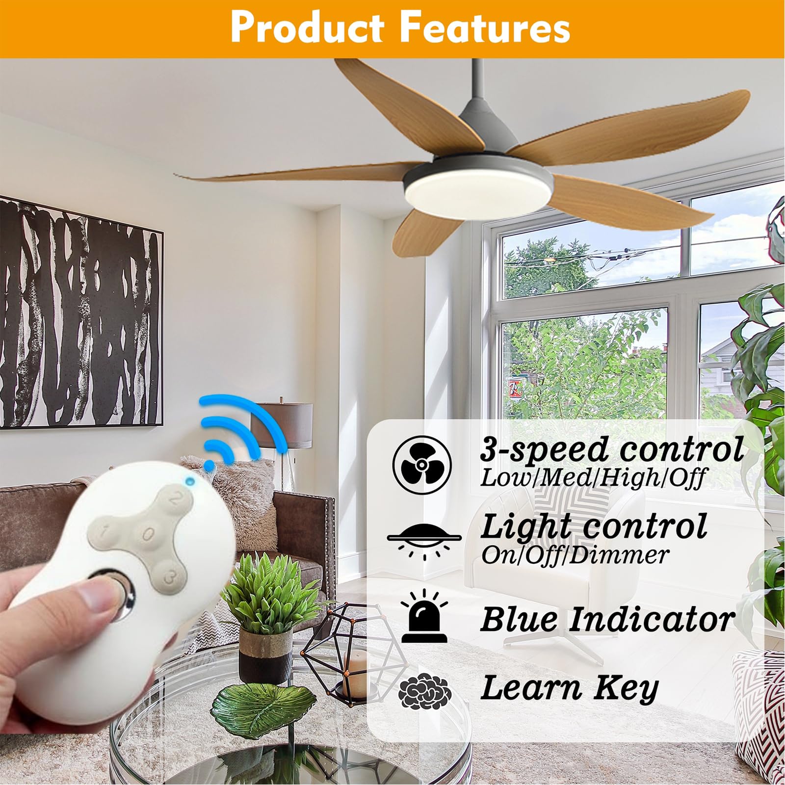 Breeze Bay Universal Ceiling Fan Remote Control And Receiver Kit Compatible With Hunter 99122 99123 99600 99770 99813 99392,3 Sp