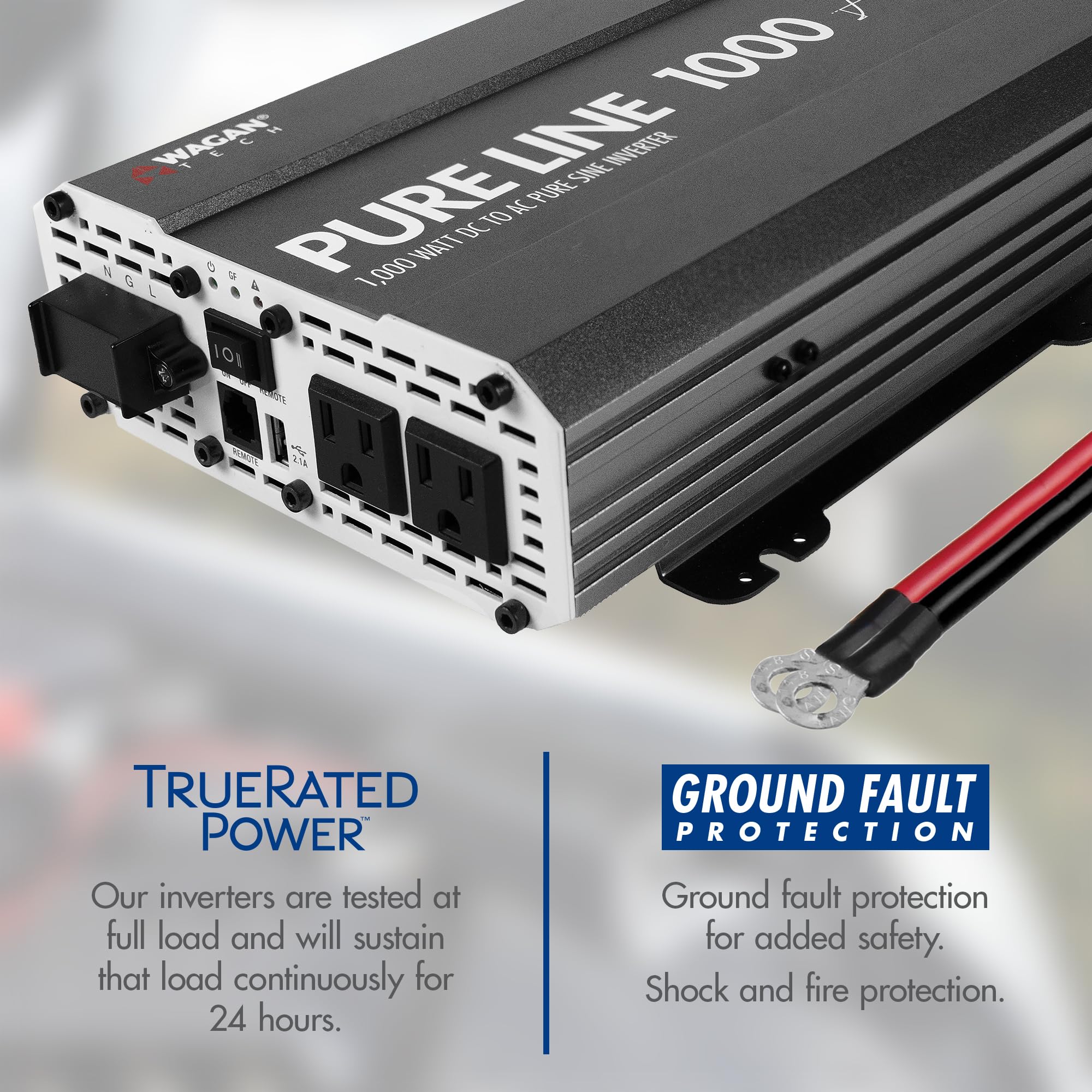 Wagan El3804 Pure Line Inverter 1000 Watt Dc 12V To 110V Ac Car Pure Sine Wave Power Inverter For Home Rv Camping Van Life Off G