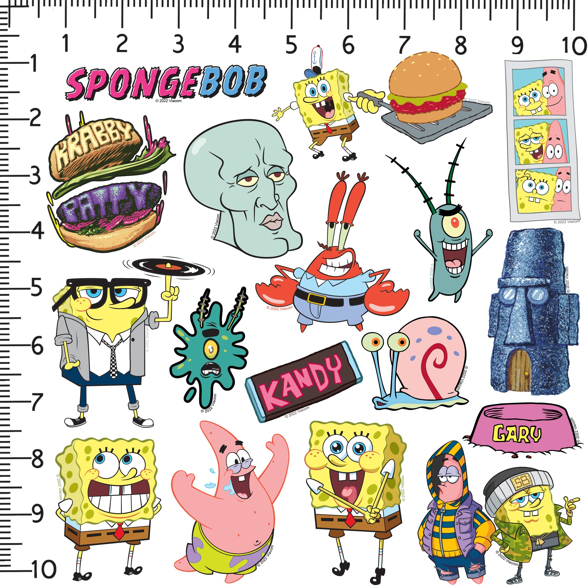 Spongebob Squarepants Sticker Pack Die Cut Vinyl Large Deluxe Stickers Variety Pack   Laptop, Water Bottle, Scrapbooking, Tablet