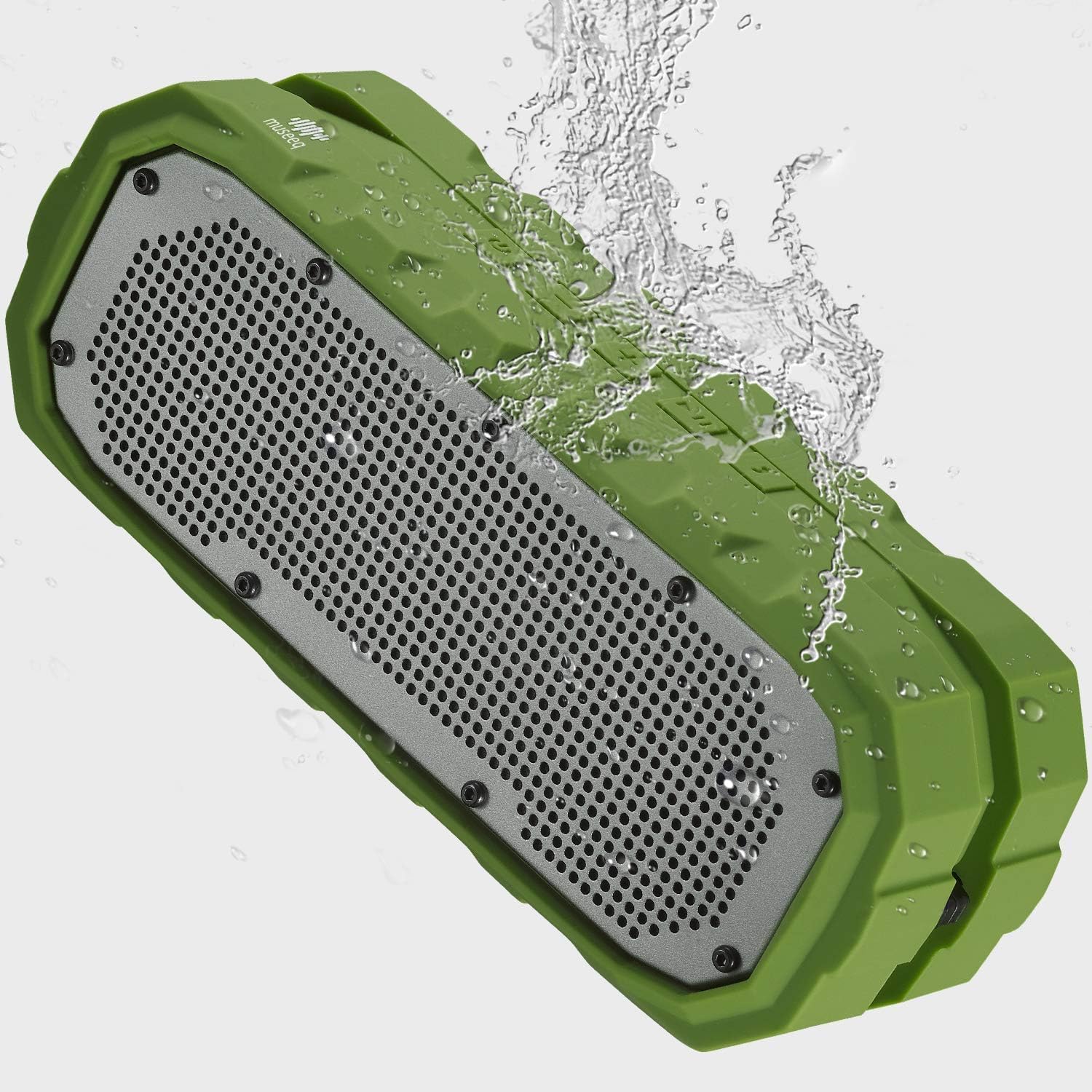 museeq W200BT Portable Bluetooth Speaker, 10W Rugged Wireless Speaker with Builtin Mic, IPX5 Water Resistant Speaker with AUX/