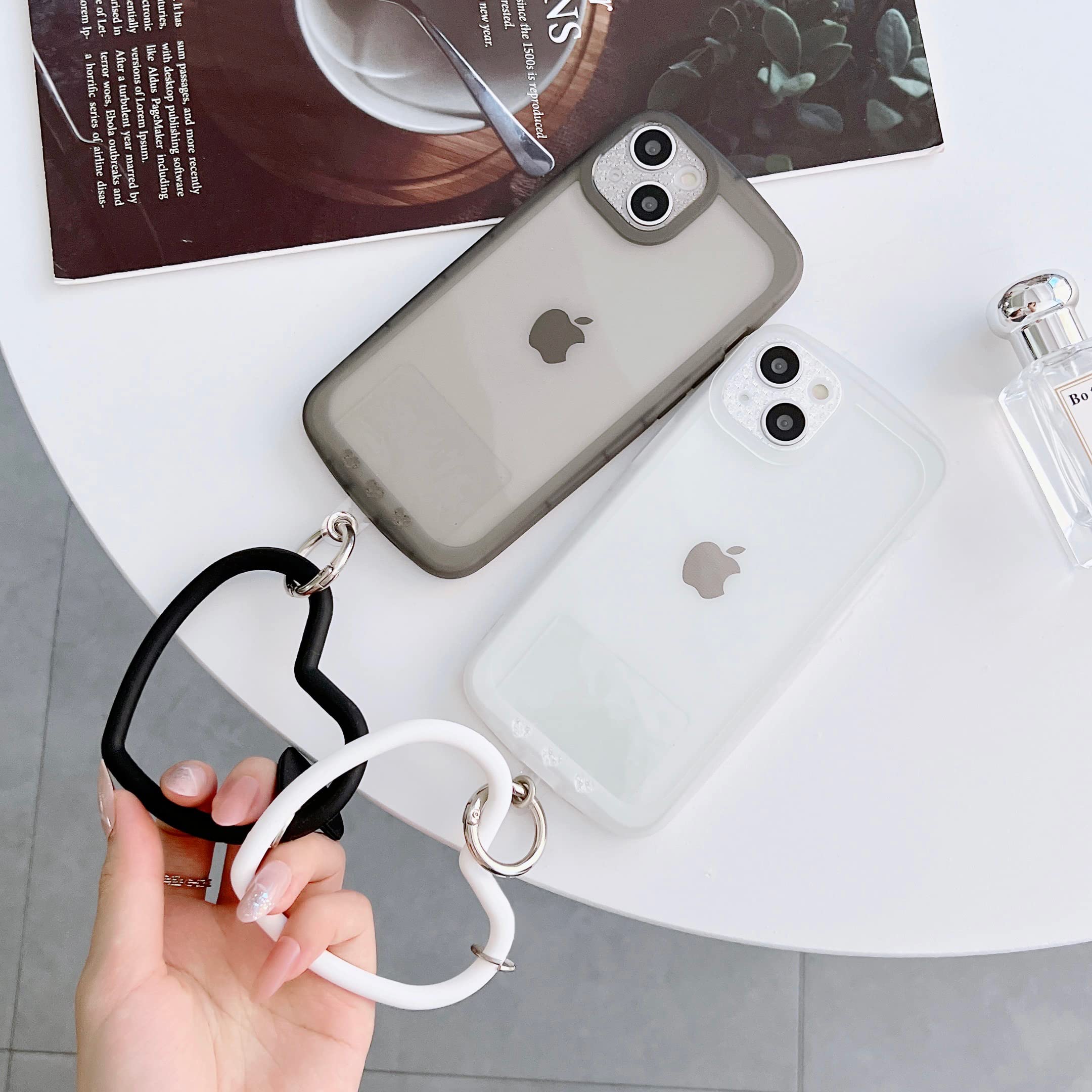 Naiadiy Silicone Heart Loop Phone Lanyard, Cell Phone Hand Wrist Lanyard Strap With Key Chain Holder, Universal For Phone Case A