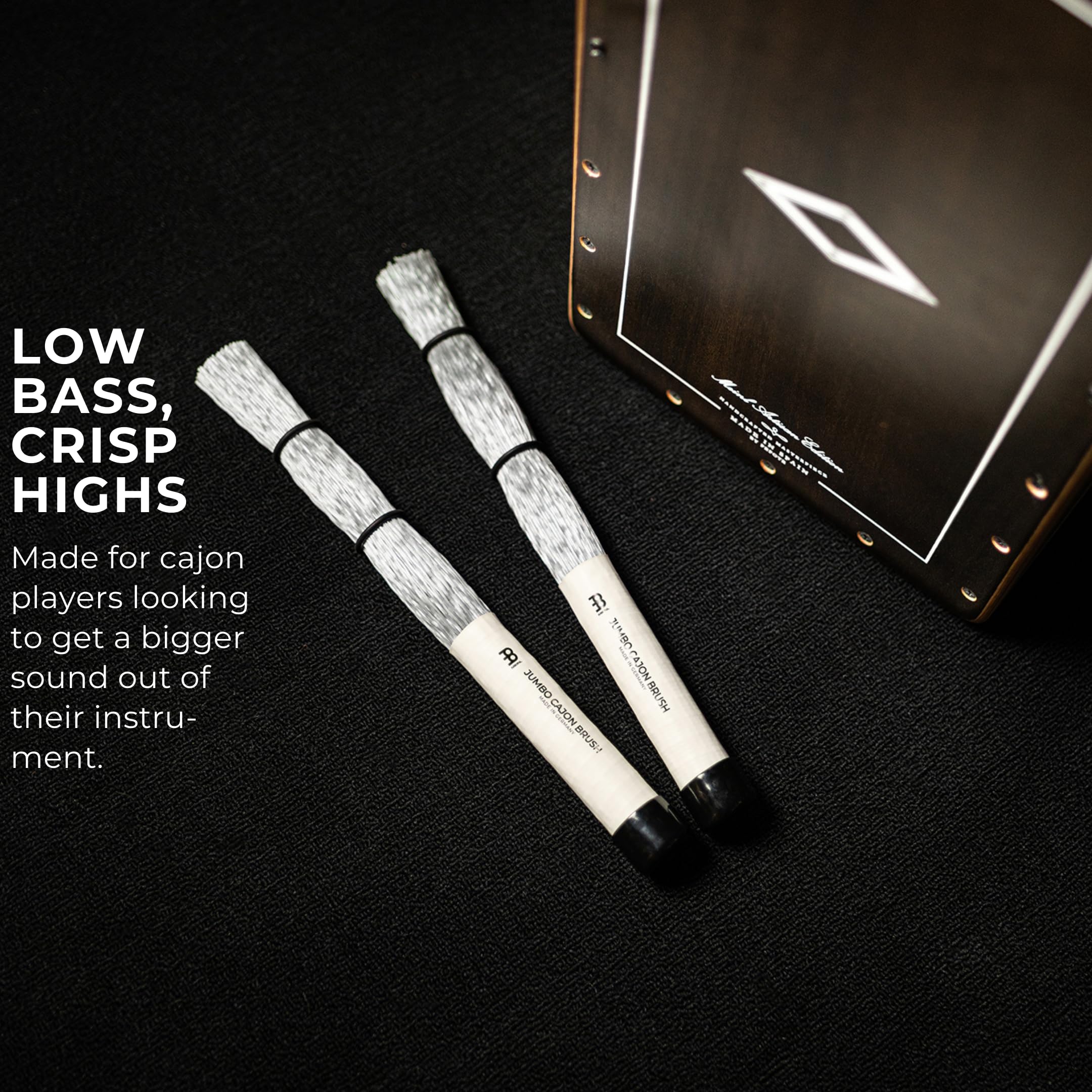 Meinl Stick & Brush Jumbo Cajon Brush With Nylon Dowels & Adjustable Rings Made In Germany, Gray, (Sb306)