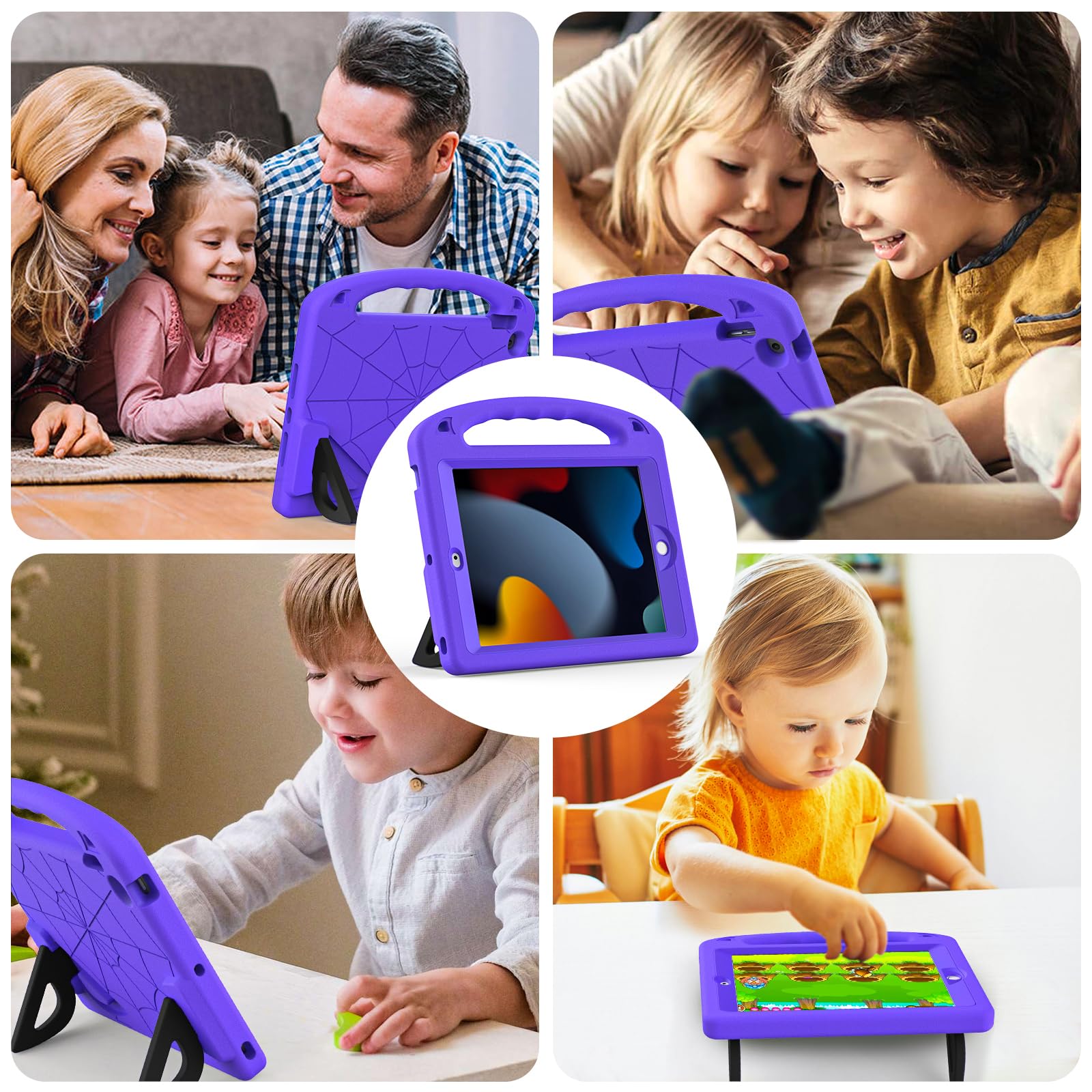 Kids Case For Ipad 9Th/8Th/7Th Generation   Ipad 10.2 Inch 2021/2020/2019 Case With Built In Screen Protector, Shockproof Handle