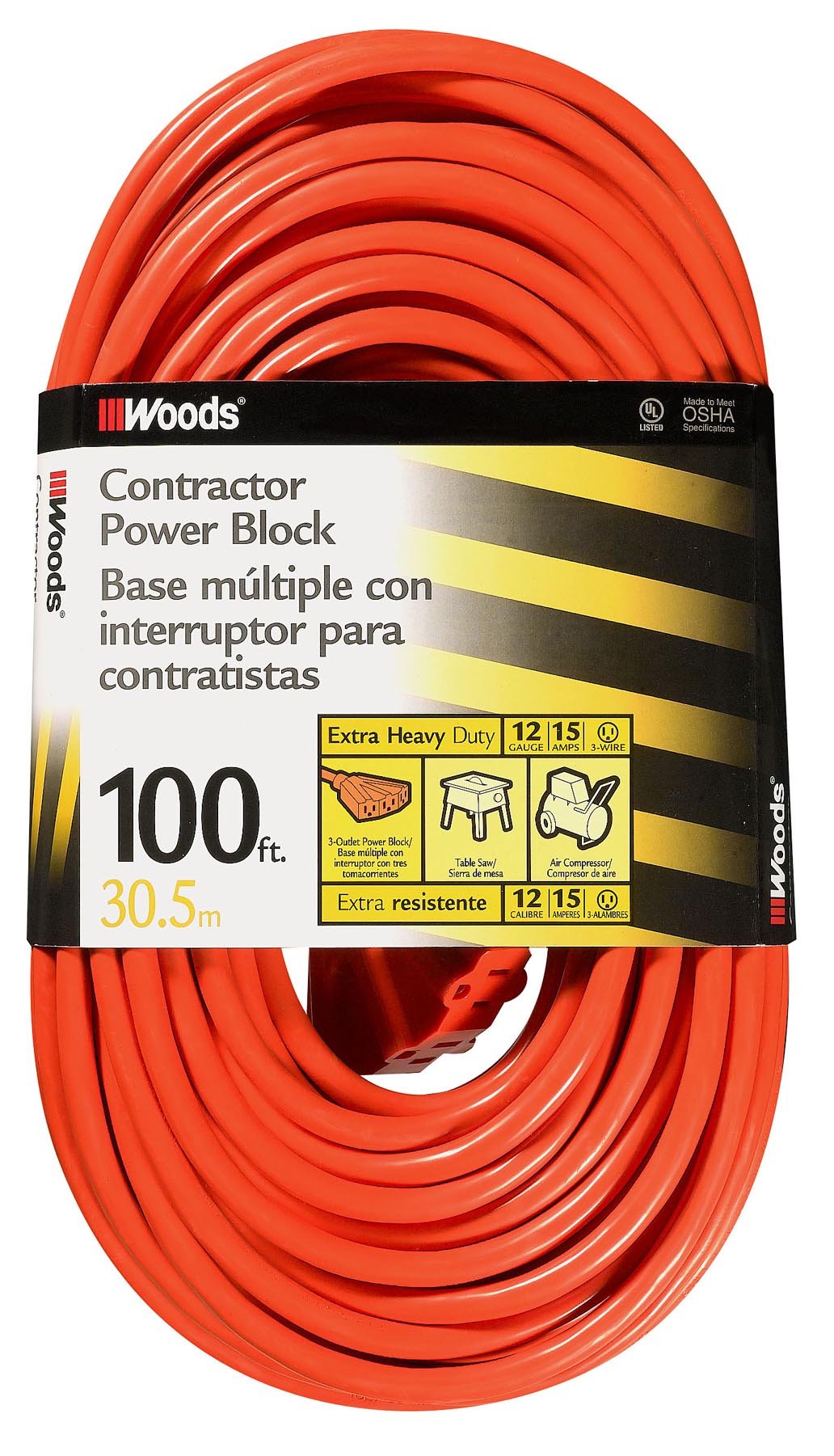 Extensn Cord12/3 100'Org (Pack Of 1)