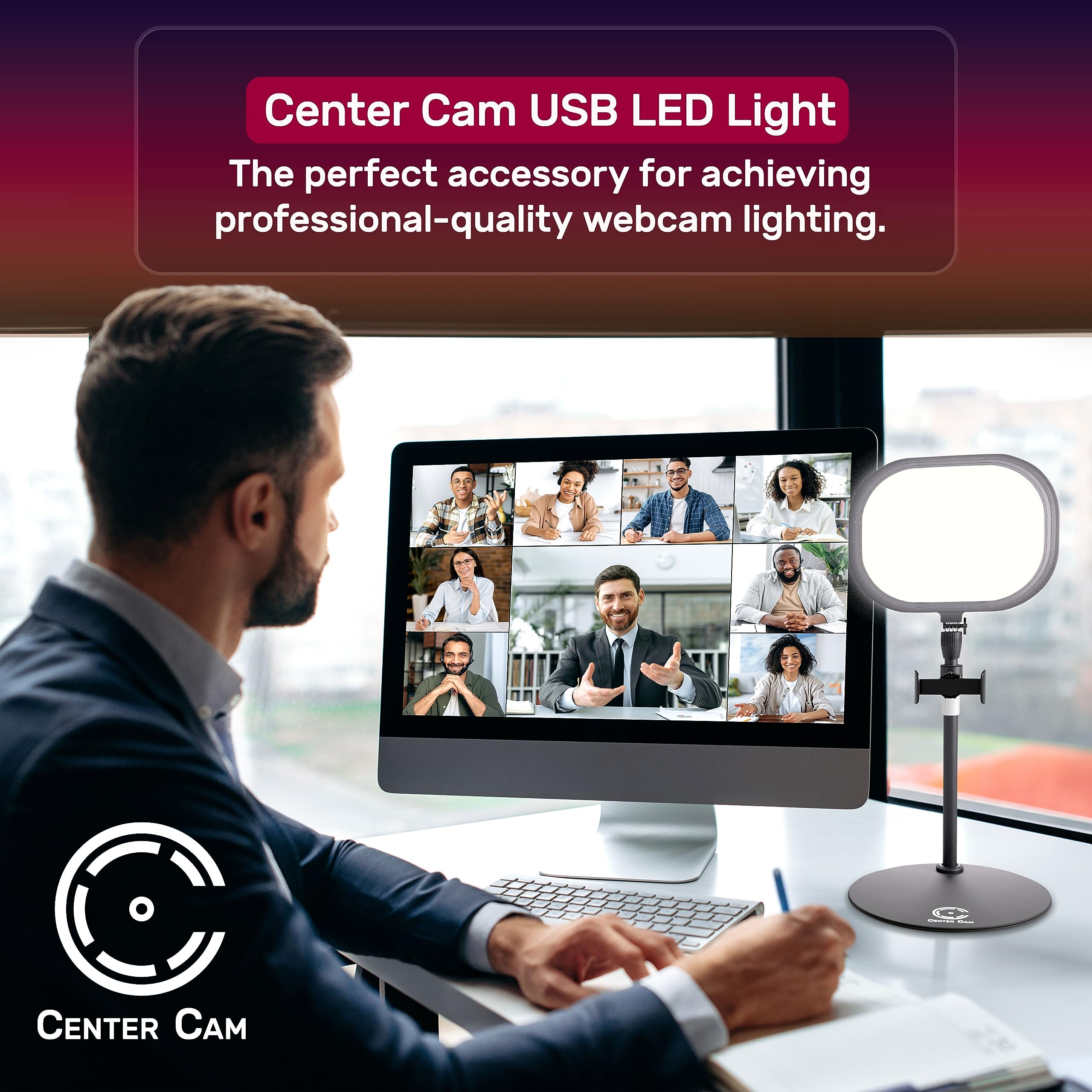 Camera Light For Computer   Video Conference Lighting, Ring Light For Computer Monitor, Podcast Lighting, Light For Zoom, Micros