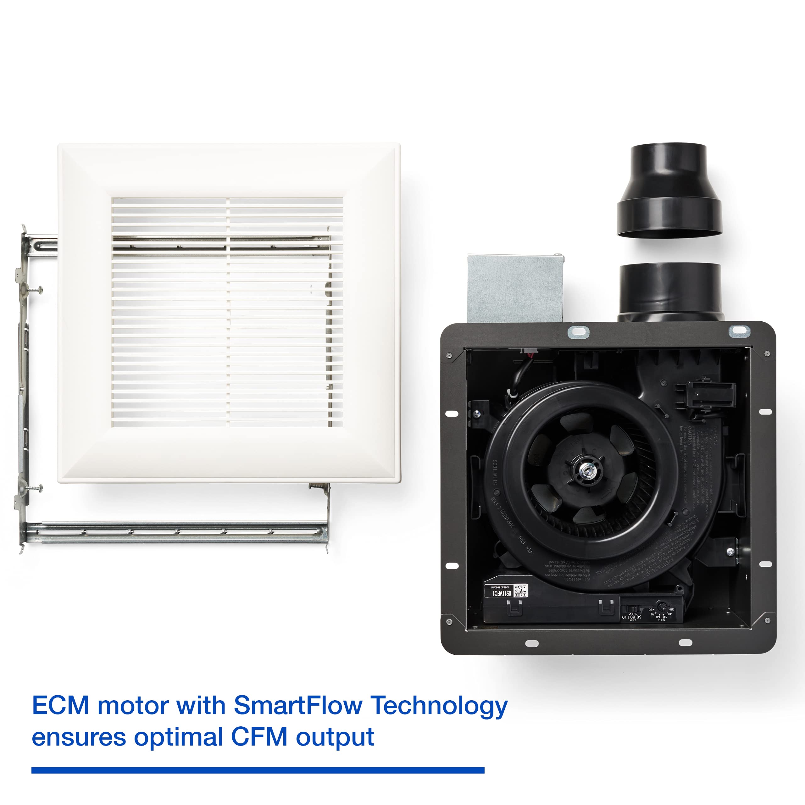 Panasonic Fv 0511Vfc1 Whisperfit Dc Retrofit Ventilation Fan With Condensation Sensor, 50, 80 Or 110 Cfm, Quiet Energy Star Cert