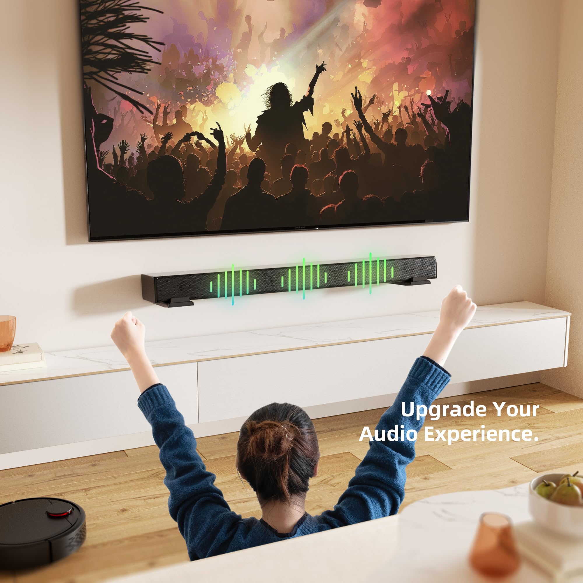 Eletiuo Soundbar Mount,Universal Dual Soundbar Wall Brackets Hold Up To 30 Lbs, Adjustable & Extendable From 3.5   -6.1   ,Compa