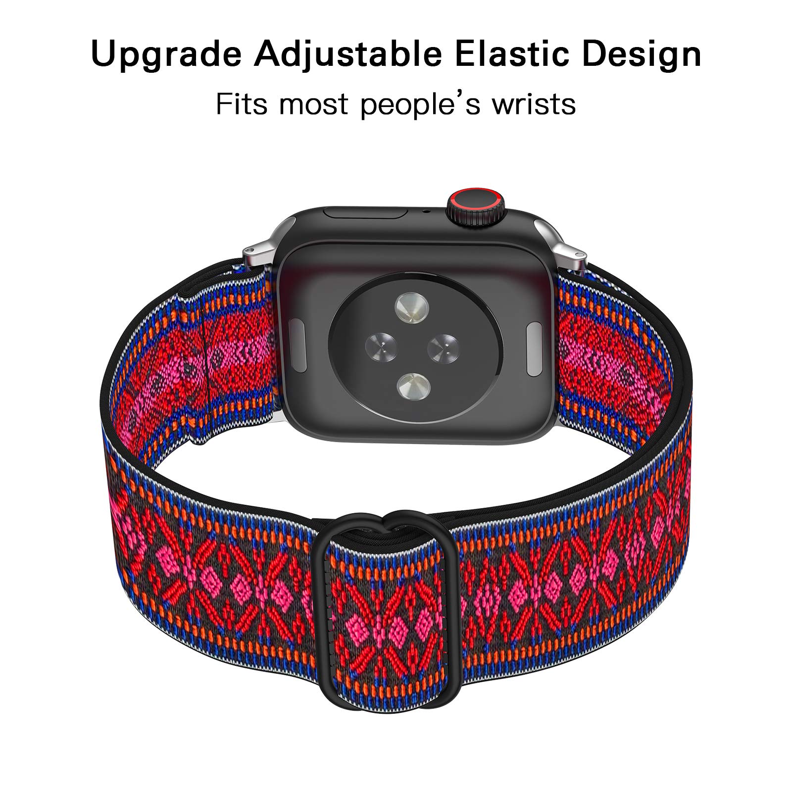 Miterv Adjustable Elastic Watch Band Compatible With Apple Watch 42Mm/44Mm Soft Stretch Strap Replacement Wristband For Iwatch S