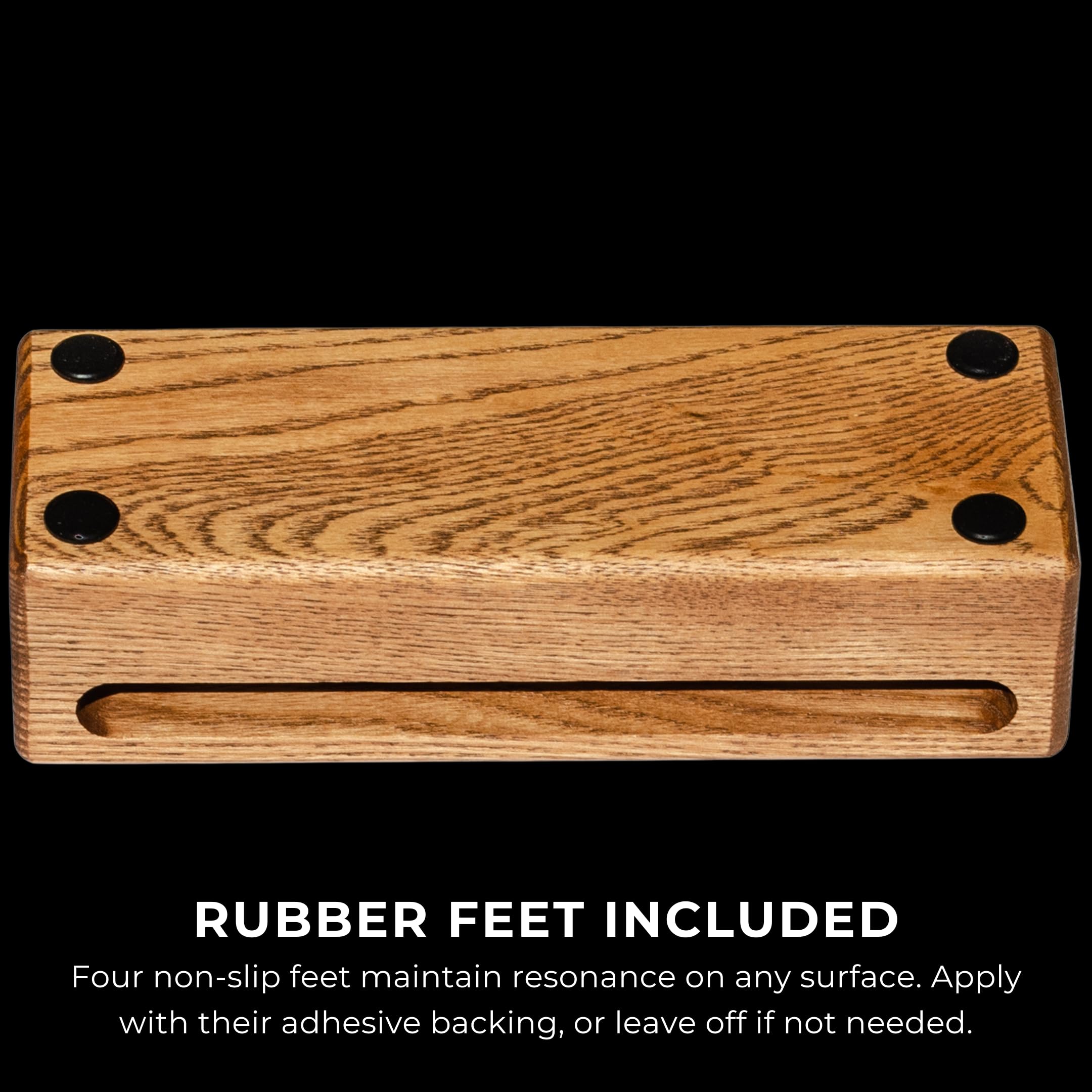 Timber Drum Co. Woodblock Percussion Musical Instrument, 8 - Made In U.S.A. - Includes Mallet, Feet - Solid Hardwood, Rich Block