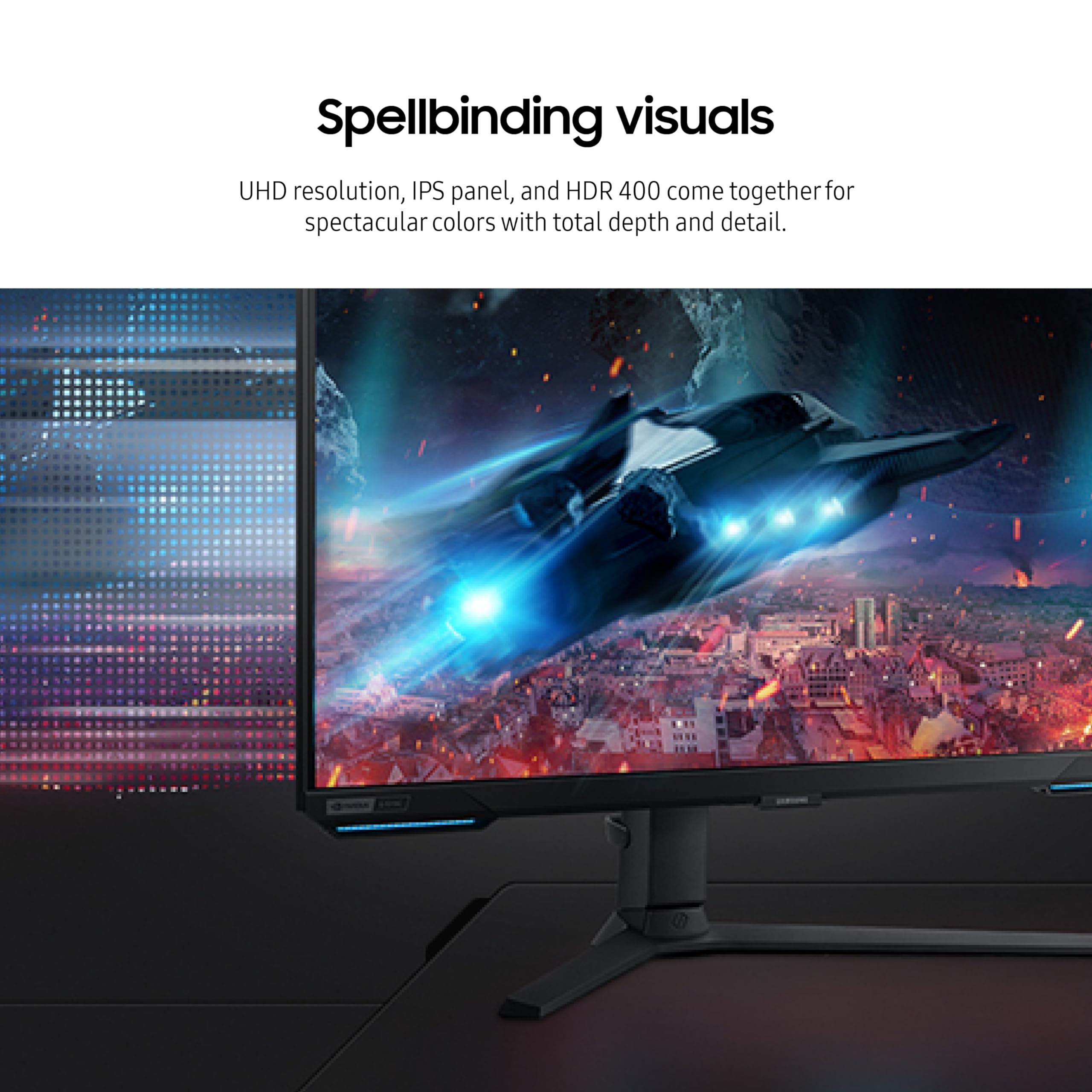Samsung 28    Odyssey G70B Series 4K Uhd Gaming Monitor, Ips Panel, 144Hz, 1Ms, Hdr 400, G Sync And Freesync Premium Pro Compati
