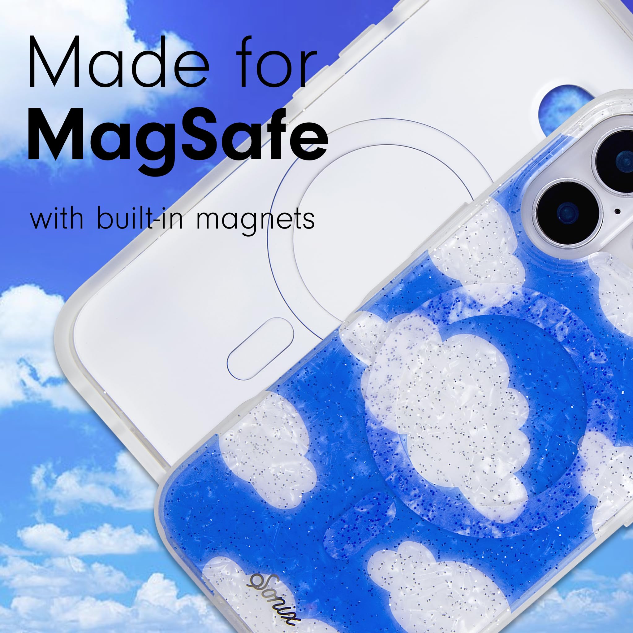 Sonix Case For Iphone 16 Plus | Compatible With Magsafe | 10Ft Drop Tested | Glitter Coulds | Day Dream