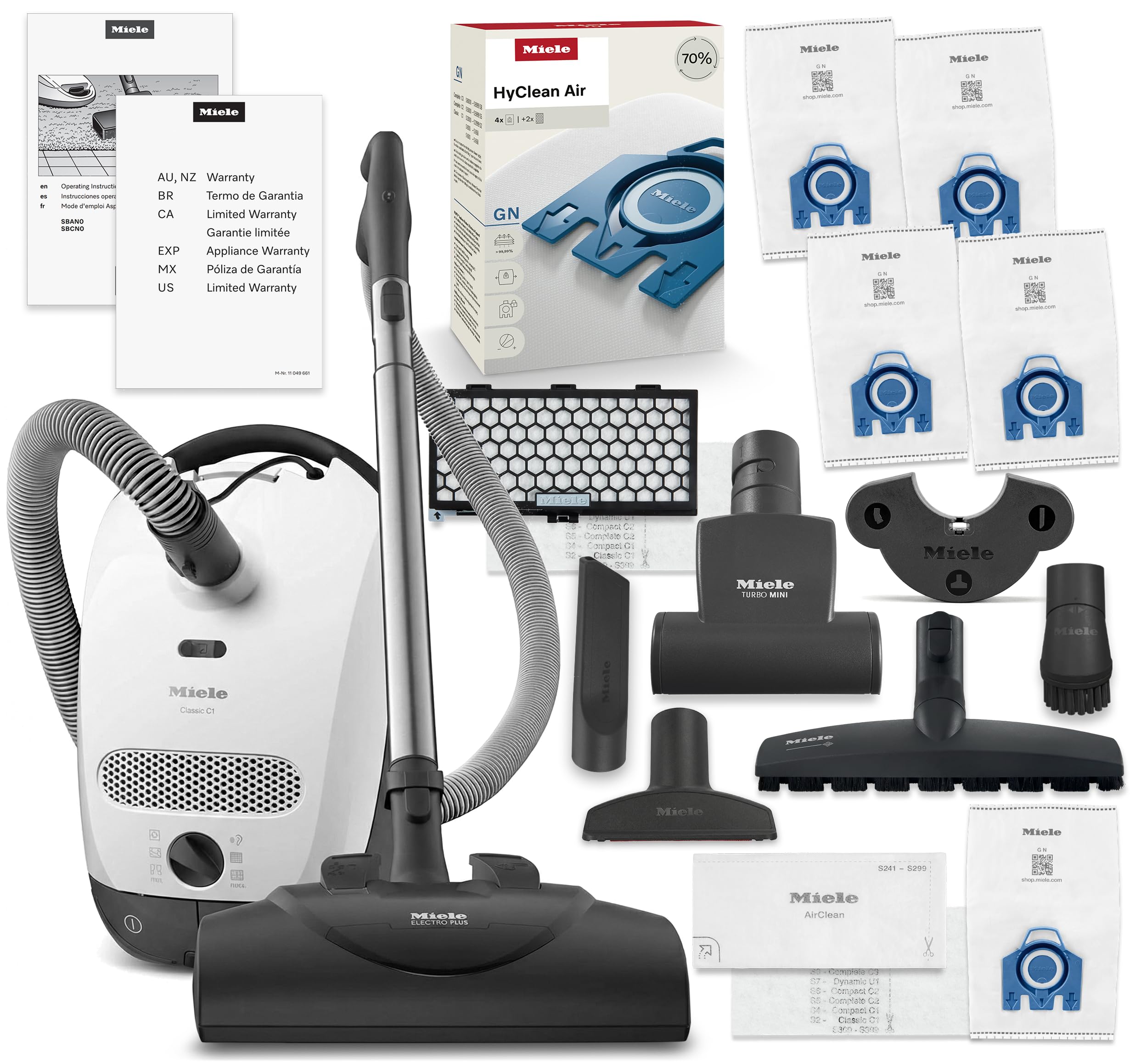 Miele Classic C1 Canister for Deep Carpet Cleaning  Cat & Dog Bundle