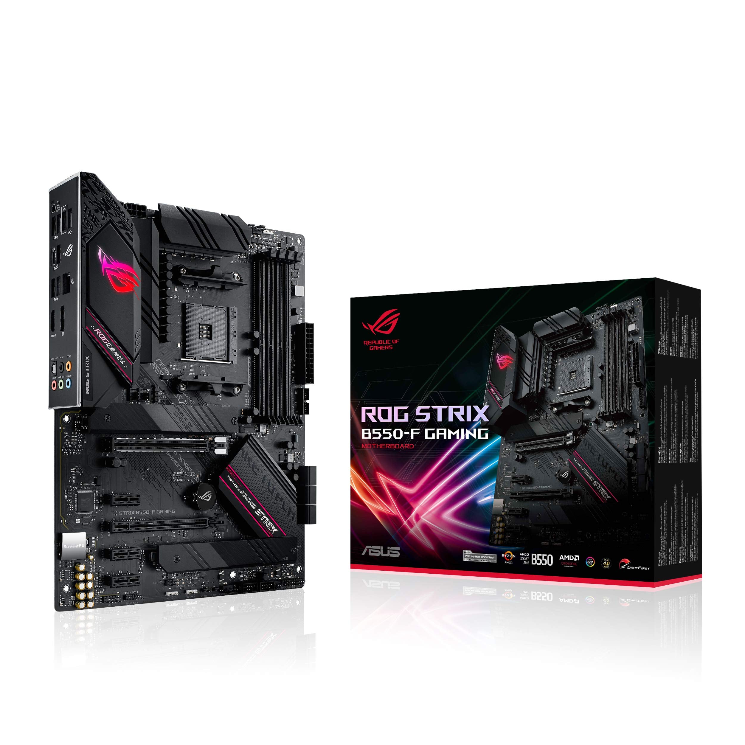 Asus Rog Strix B550 F Gaming Amd Am4 Zen 3 Ryzen 5000 & 3Rd Gen Ryzen Atx Gaming Motherboard (Pcie 4.0, 2.5Gb Lan, Bios Flashbac