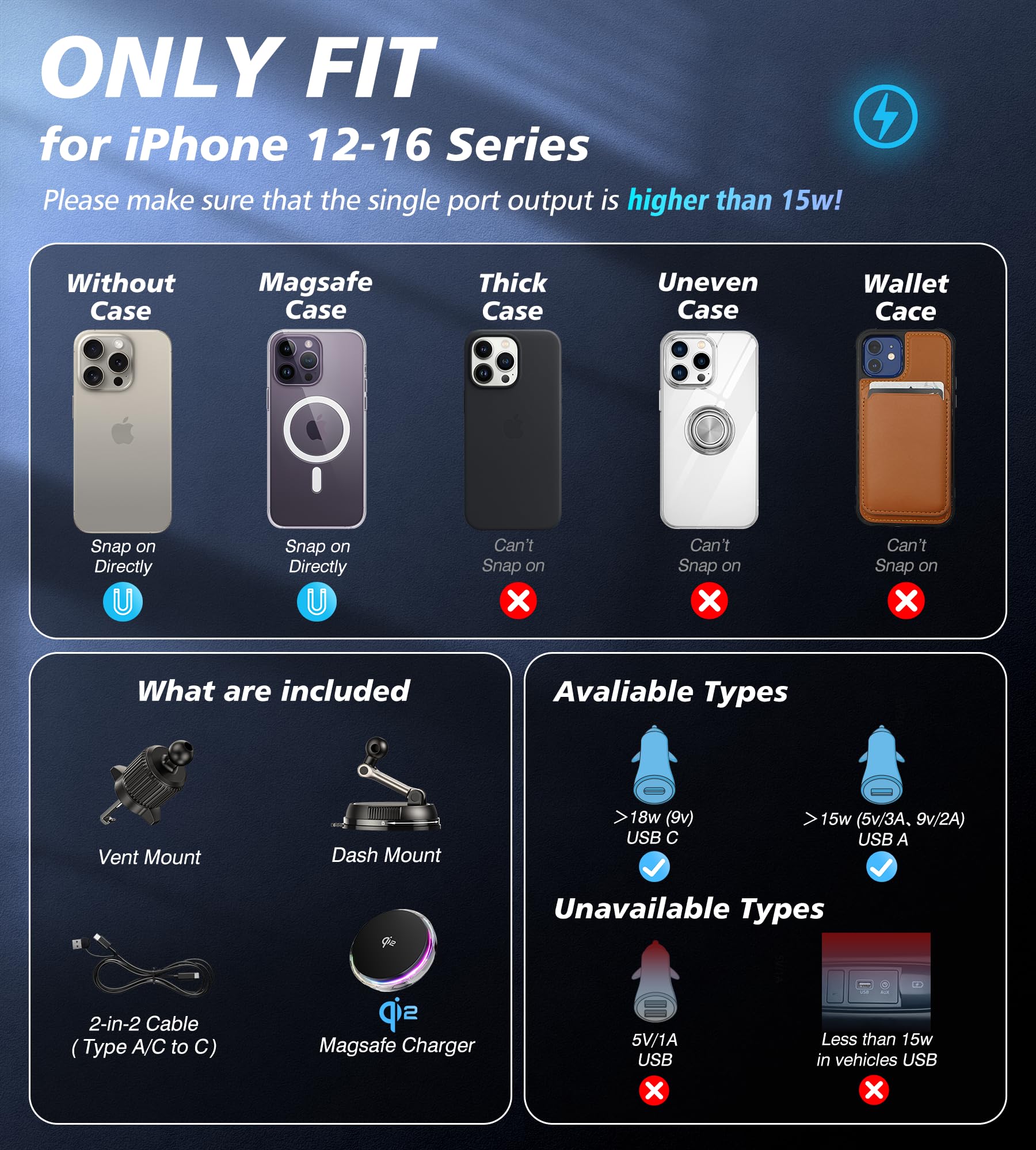 For Qi2 15W Magsafe Car Mount Charger With Cooling Fan, [Rapid Charging Cooler With Rgb Lights], 78+Lbs Stronger Suction Wireles